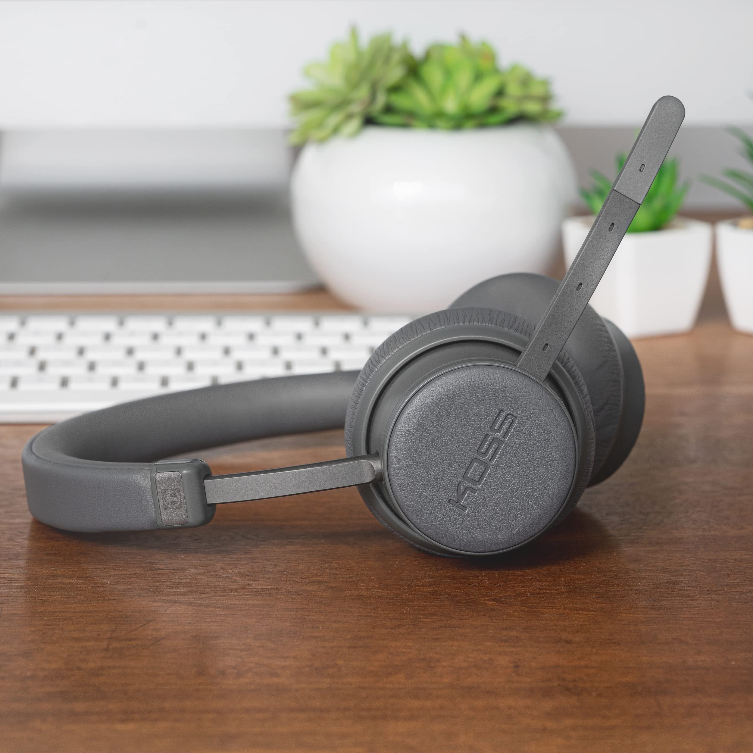 Koss CS340BT Wireless Bluetooth Headset with Active Noise Cancellation, On-Ear Design & On-Board Controls - Black | Perfect for Office Calls, Gaming & Travel