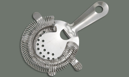 Stainless Steel Bar Strainer with 4 Prongs - Heavy Duty Cocktail & Drink Filter - Perfect for Bartending, Home Bars, and Mixing Cocktails