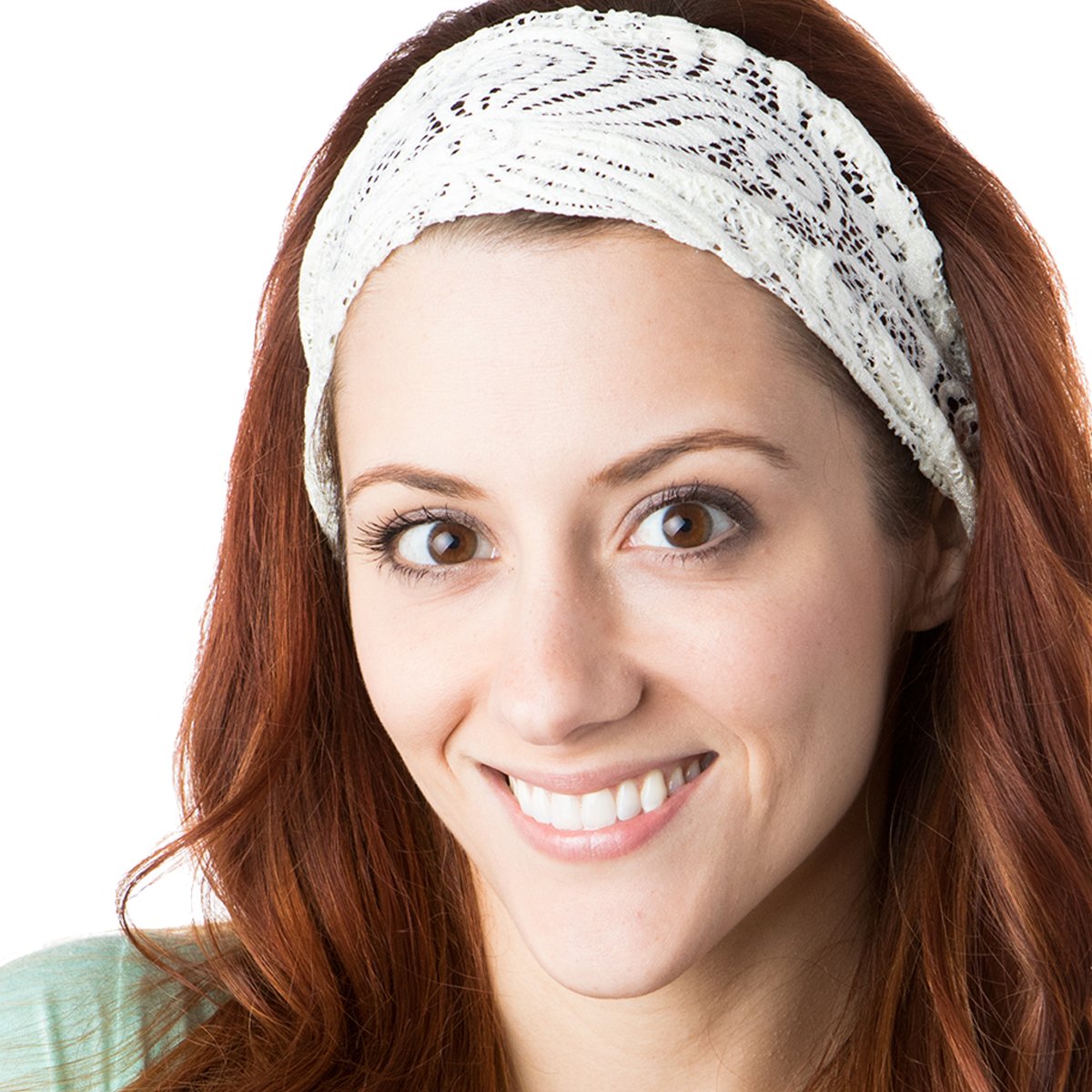 Hipsy Adjustable & Stretchy Lace Xflex Wide Headbands for Women, Girls & Teens - 3 Pack (Ivory, Navy, Taupe) - Perfect for Sports, Workouts, Yoga, and Everyday Fashion Accessories