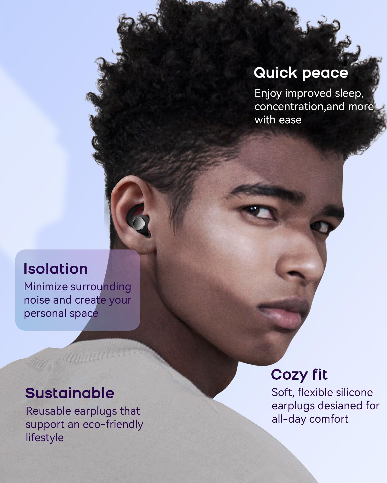 Noise Cancelling Ear Plugs for Sleeping, Concerts, Work, Study, Travel & Focus - Soft Comfortable Earplugs for Blocking Noise, Perfect for Office, Airplane & Night Sleep