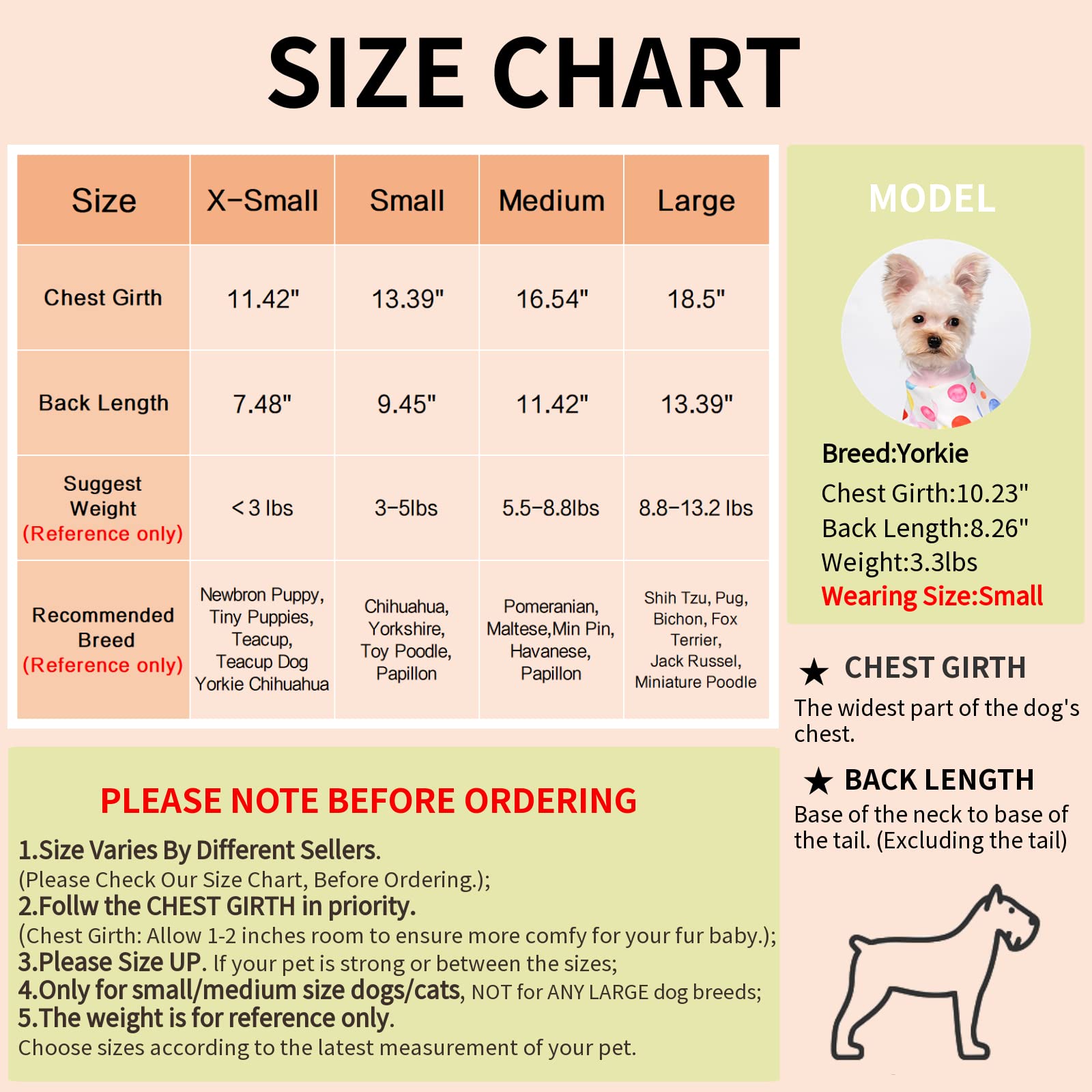 3-Piece Small Dog Sweaters for Yorkie, Chihuahua & Teacup Puppies - XS Fleece Coats for Female Dogs & Cats - Warm Winter Outfits for Indoor & Outdoor Use