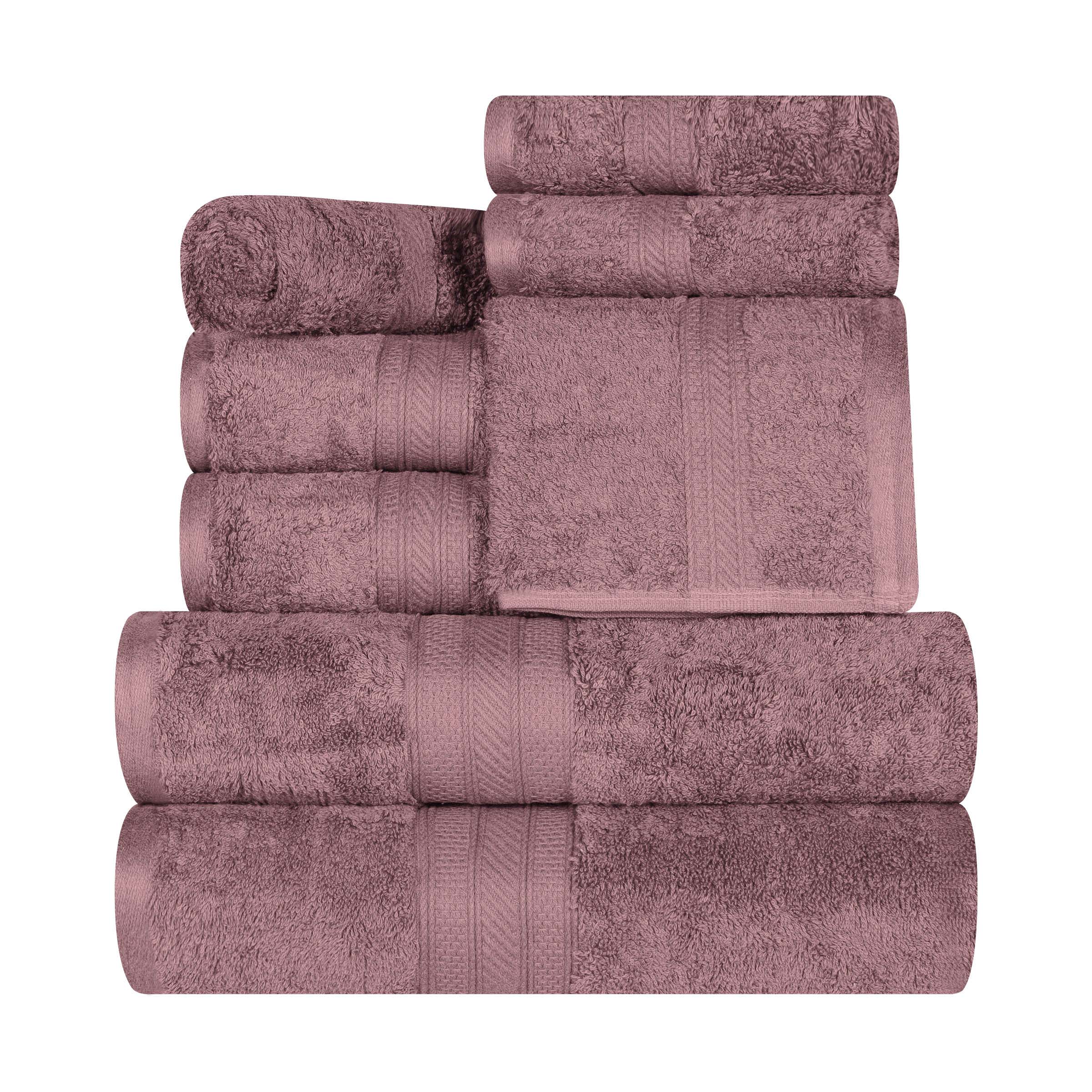 Atlas Cotton Plush Absorbent Heavyweight 8-Piece Bath Towel Set - Ultra Soft & Quick Dry for Spa, Gym, and Luxury Home Use
