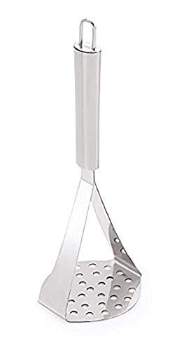 Wofier® 4-Piece Stainless Steel Kitchen Utensil Set - Potato Masher, Egg Whisk, Deep Fry Strainer & Momo Tong | Perfect for Mashing, Whisking, Frying & Serving | Ideal for Home Cooking, Restaurants & Food Prep