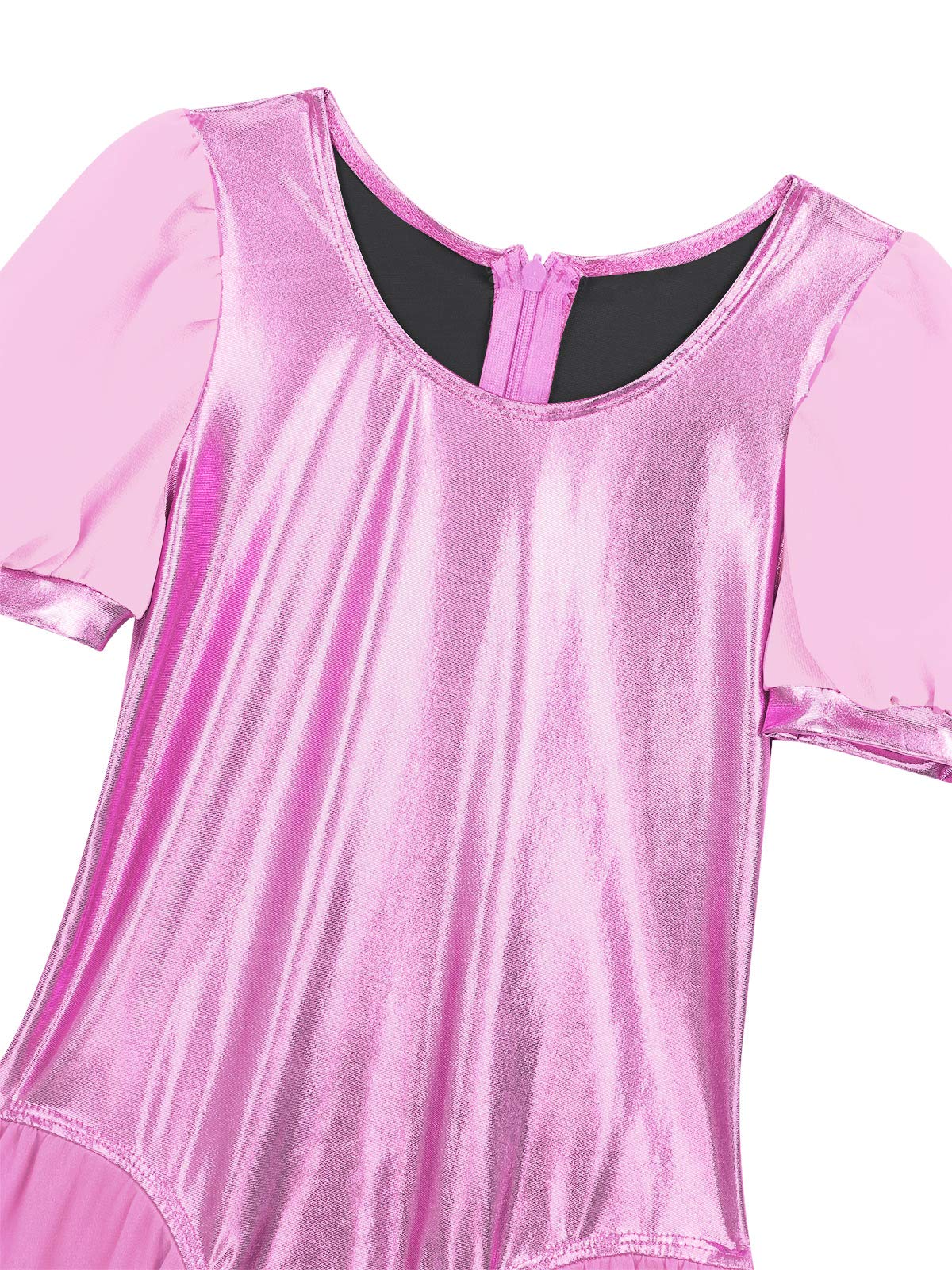 iEFiEL Girls Ballet Leotard - Metallic Chiffon Gymnastics Dancewear for Kids, Fairy Princess Costume Jumpsuit | Perfect for Ballet Recitals, Dance Competitions & Gymnastics Performances