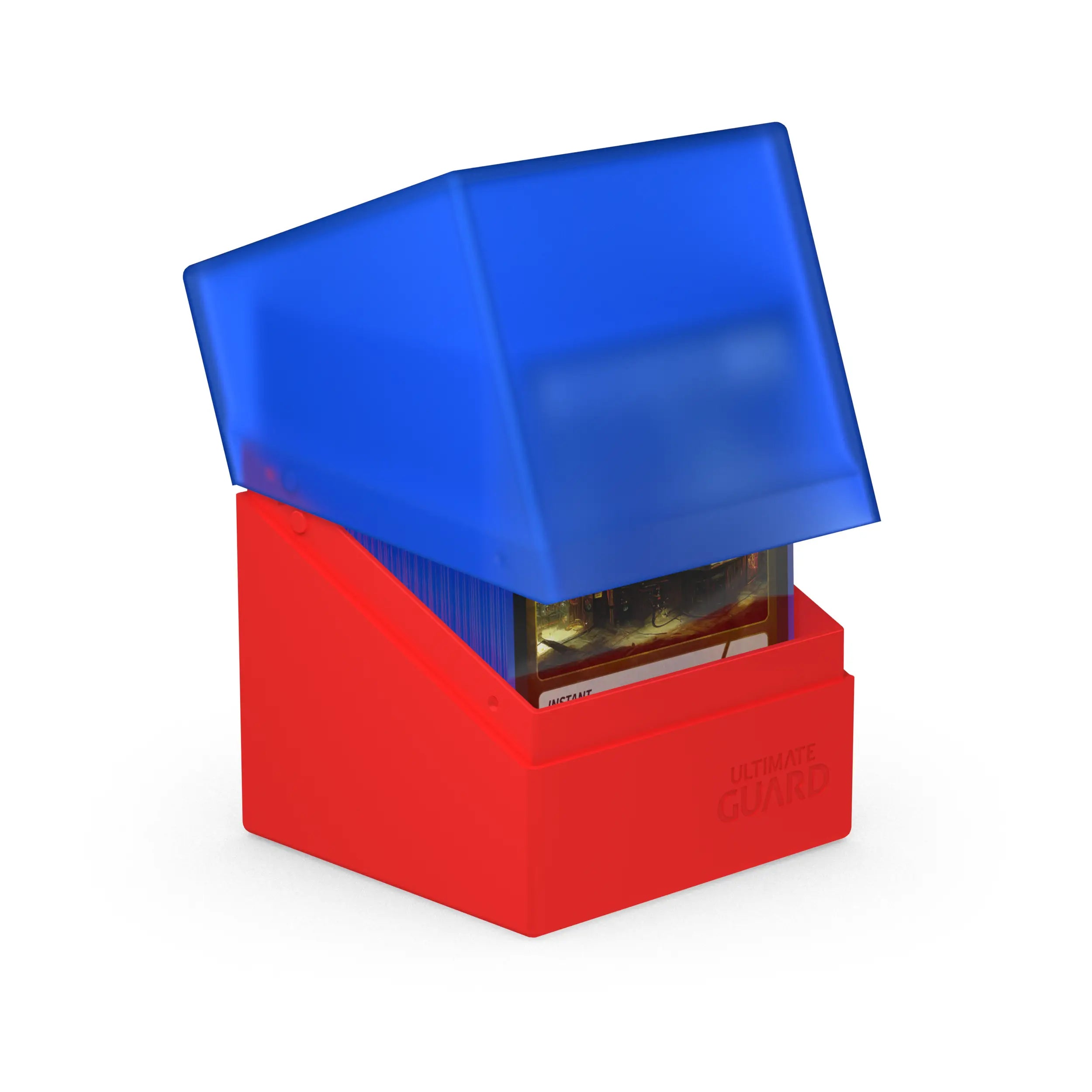Boulder 100+ Deck Box - Synergy Blue/Red - Premium Card Storage for MTG, Pokemon & Yu-Gi-Oh - Perfect for Gaming Tournaments & Collectors