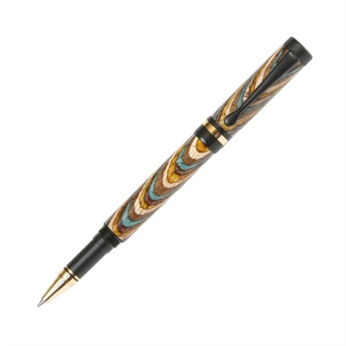 Lanier Classic Rollerball Pen - Premium Black Enamel Finish with Southwest Color Grain - Smooth Writing for Office, Business & Gift Giving