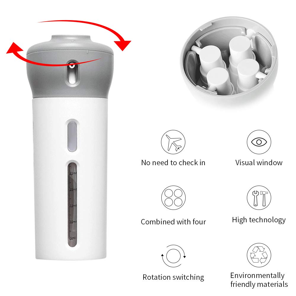 4-Piece 50ml Travel Bottles Set - Leak-Proof Silicone Toiletry Containers for Shampoo, Lotion & Cosmetics | TSA Approved Air Travel Essentials | Compact & Reusable for Carry-On Luggage, Gym Bag, Vacation & Business Trips | Perfect for Daily Use, Camping, Hotel Stays & Weekend Getaways