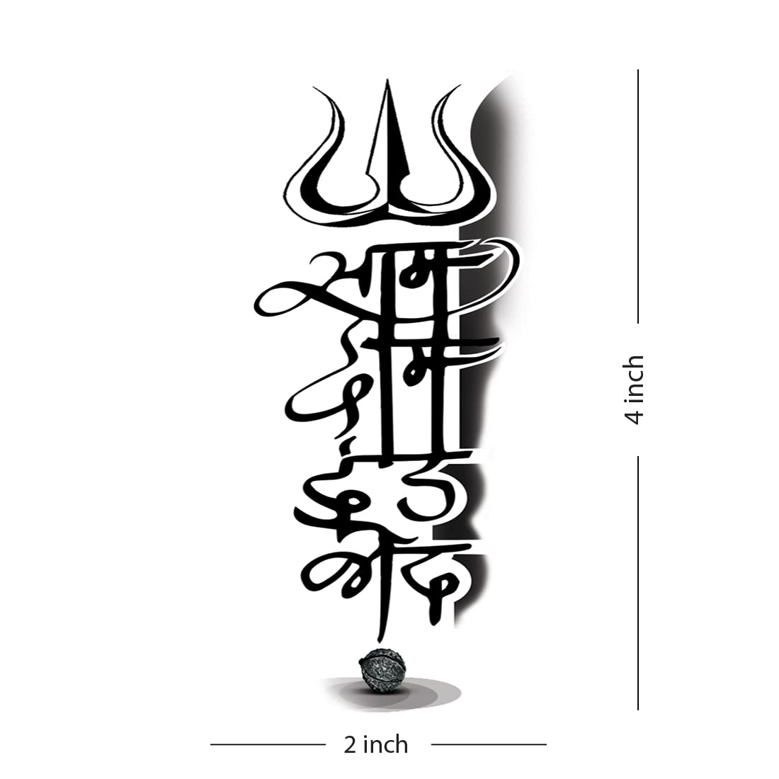 Shiv Trishul with Saam Daam Dand Bhed Temporary Tattoo - Waterproof Body Art for Men & Women - Perfect for Festivals, Spiritual Events & Cosplay