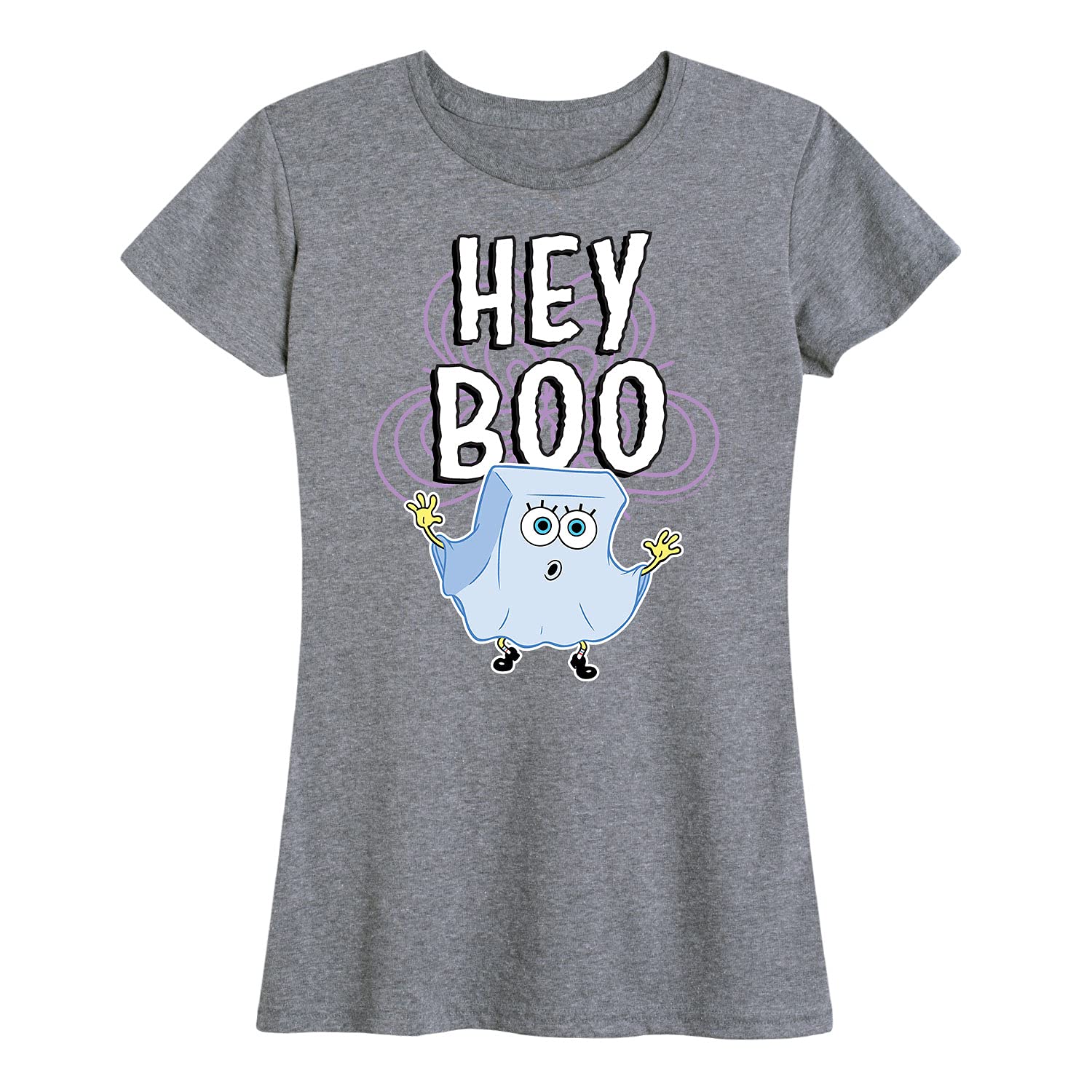 Spongebob Squarepants 'Hey Boo' Women's Graphic T-Shirt | Funny Cartoon Short Sleeve Tee | Casual Wear, Cosplay & Gift for Fans