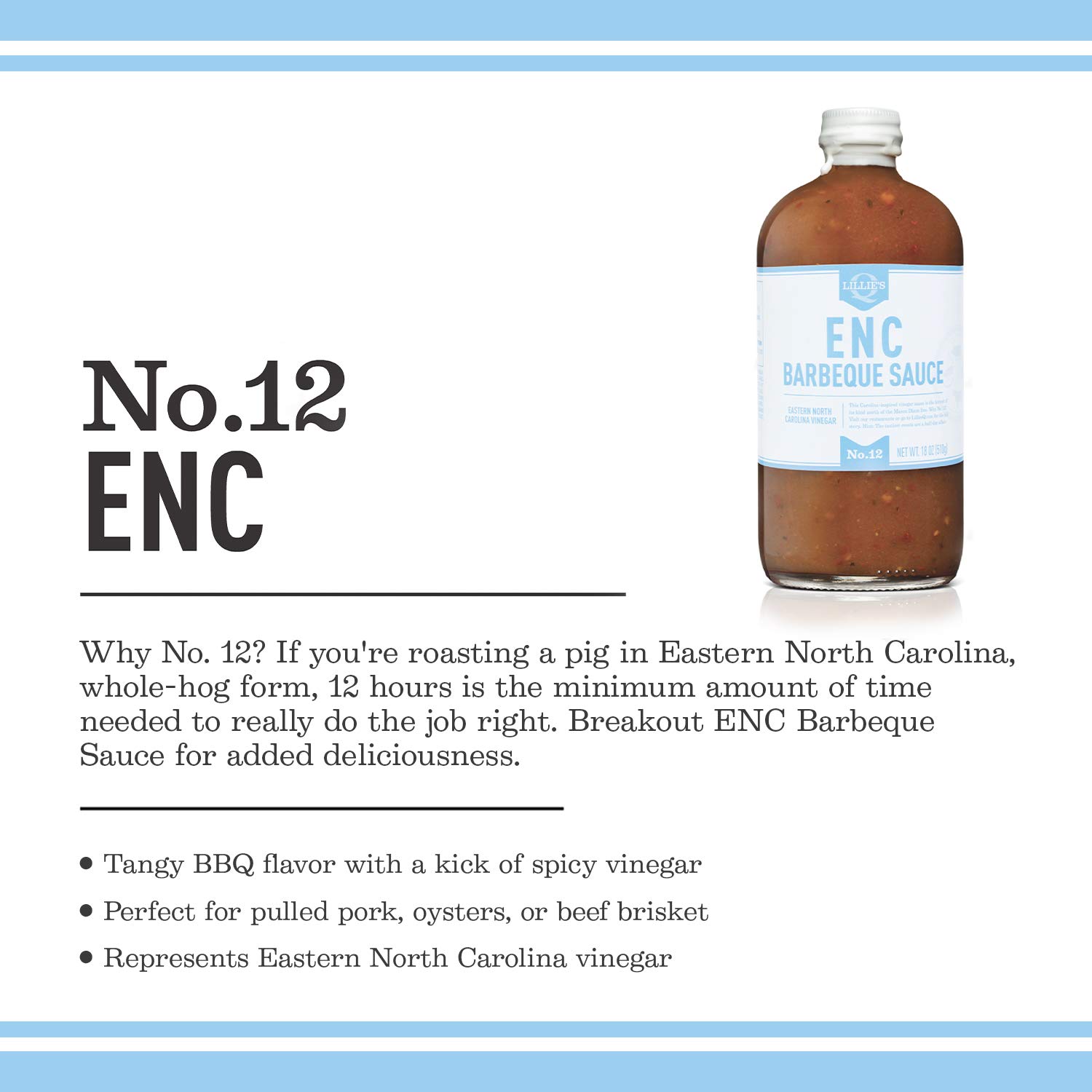 Lillie's Q ENC Barbeque Sauce - Gourmet Spicy Vinegar BBQ Sauce, Premium Gluten-Free Ingredients (17.5 oz) - Perfect for Grilling, Smoking & Dipping with Ribs, Wings & Pulled Pork