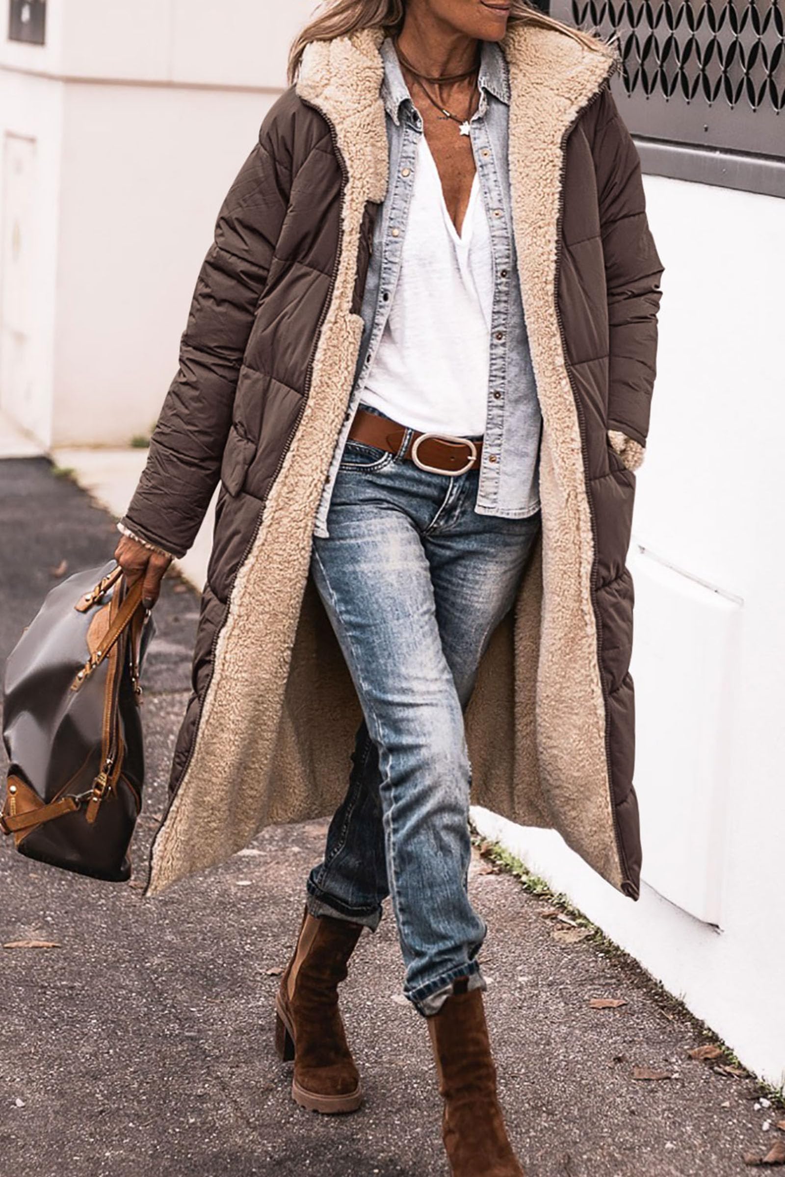 PRETTYGARDEN Women's Oversized Shearling Fleece Long Winter Coat Jacket - 2025 Fashion Trend, Warm Winter Outerwear for Casual Outings & Cold Weather Protection
