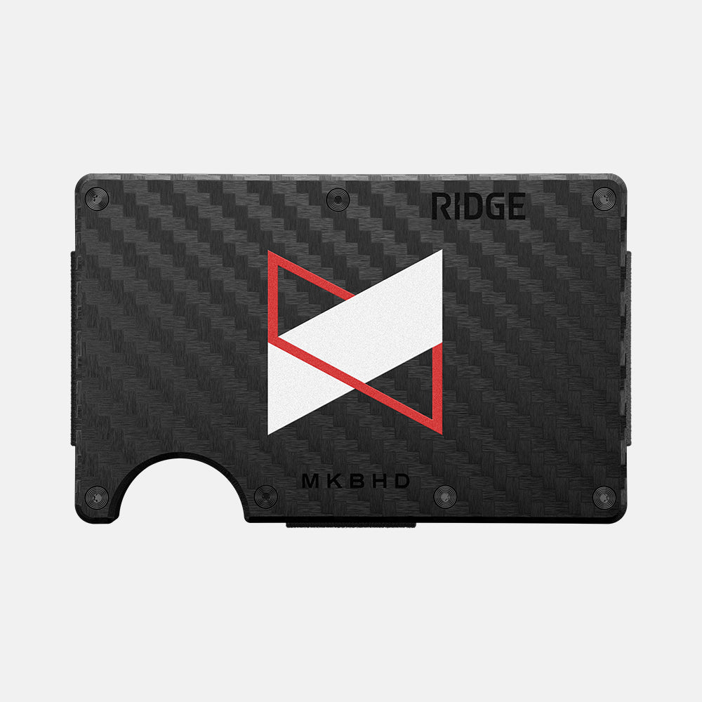 Ridge Wallet - Slim Carbon Fiber 3K RFID Blocking Minimalist Wallet for Men | MKBHD Edition | Perfect for Everyday Carry, Travel & Gifts