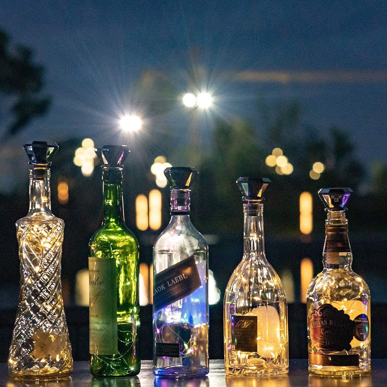 VOOKRY 6 Pack Solar Mason Jar Lids with 30 LED Lights & 8 Pack 20 LED Fairy String Lights - Waterproof Outdoor Decorative Lighting for Garden, Patio, Wedding, Party Decor