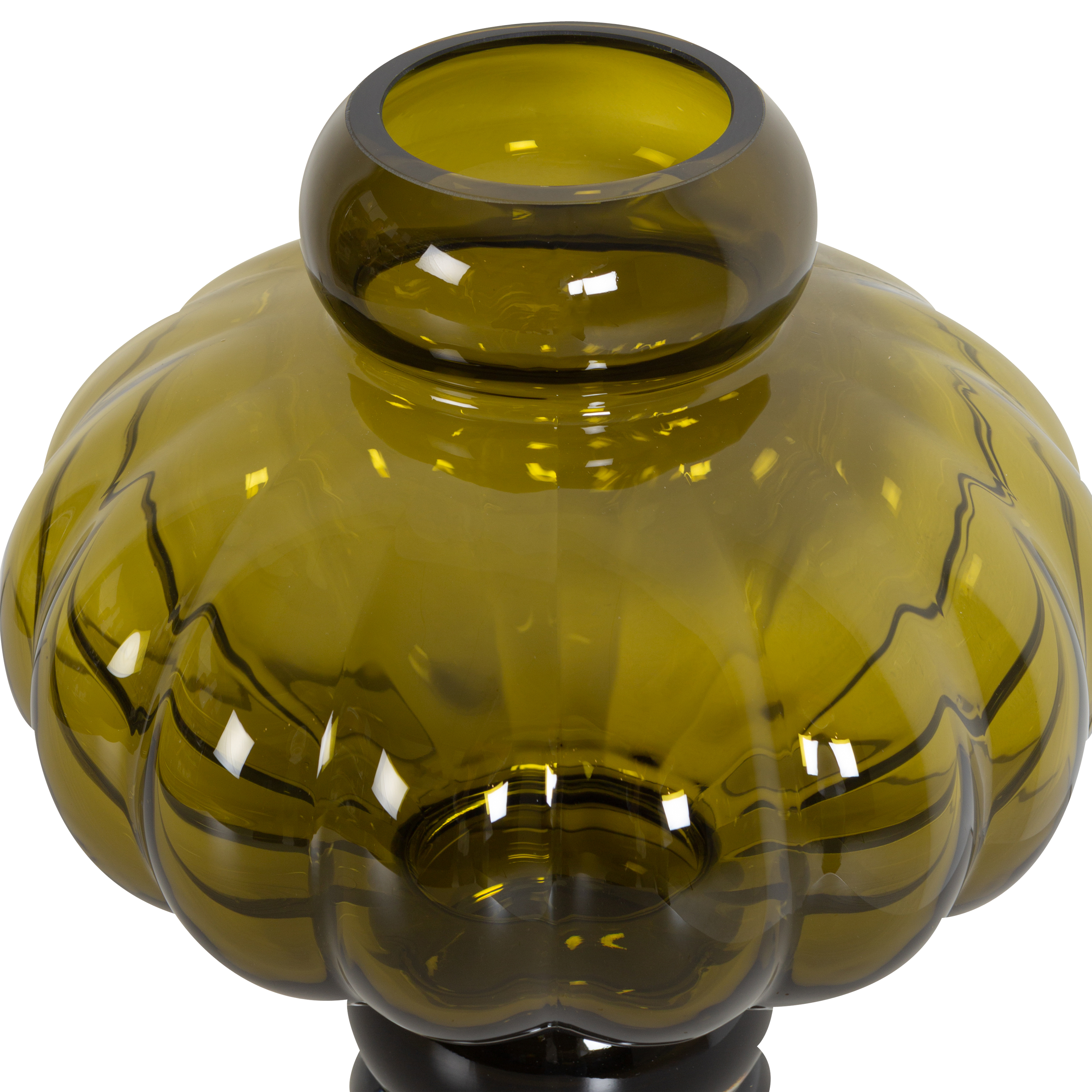 Glass Olive Balloon Vase - Elegant Floral Centerpiece for Weddings, Home Decor & Special Events