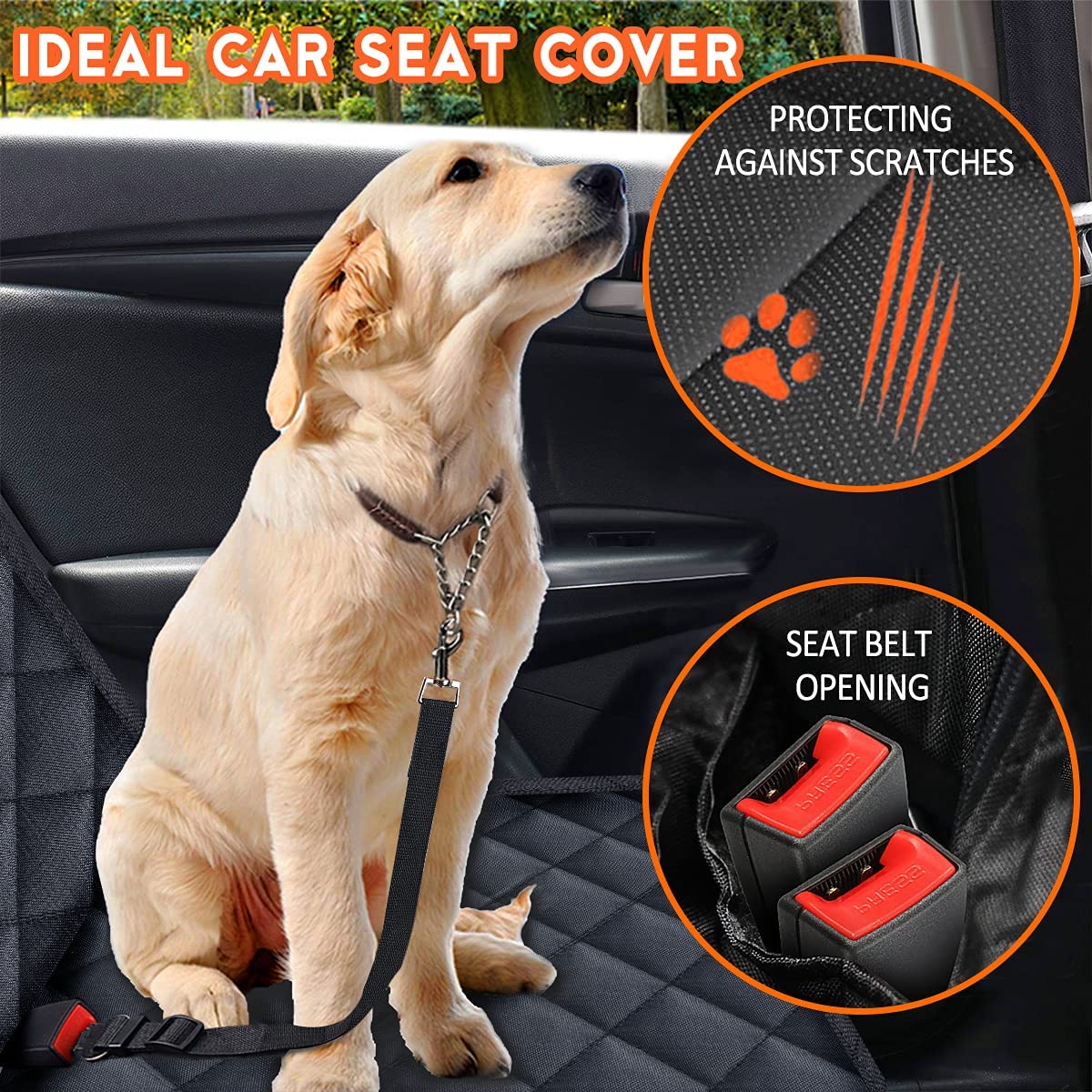 **Waterproof Dog Car Seat Cover - Non-Slip Pet Seat Protector for Cars, Trucks & SUVs | Fits Most Vehicles with Armrest | Durable & Easy to Clean | Perfect for Travel, Road Trips & Daily Commutes**