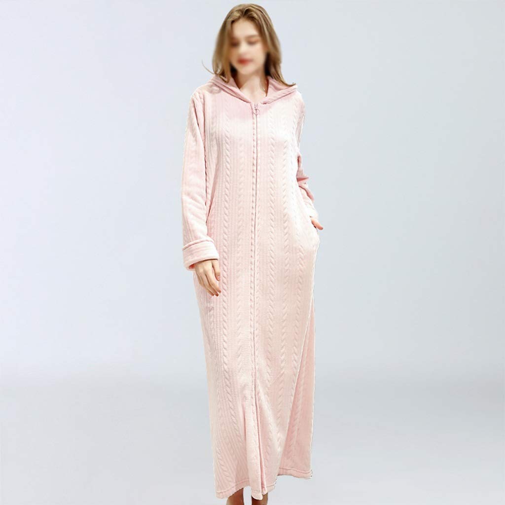 CUJUX Unisex Flannel Bathrobe - Warm Winter Hooded Robe for Men & Women, Plus Size Couples Loungewear, Soft Wheat Stripe Design with Zipper (Color: B, Size: Large) - Perfect for Spa Days, Cozy Evenings & Romantic Getaways