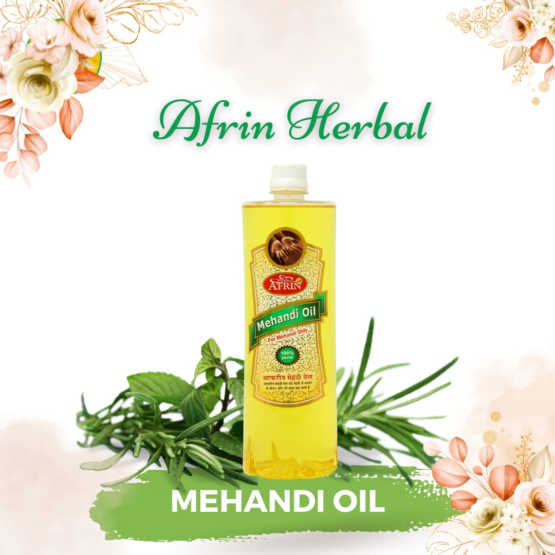 AFRIN Mehandi Oil for Henna Cones - 200ml | Natural Hair & Skin Care | Perfect for Bridal Mehndi, Festivals & DIY Body Art