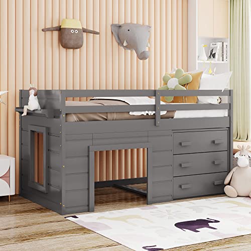 3 Drawers- Grey
