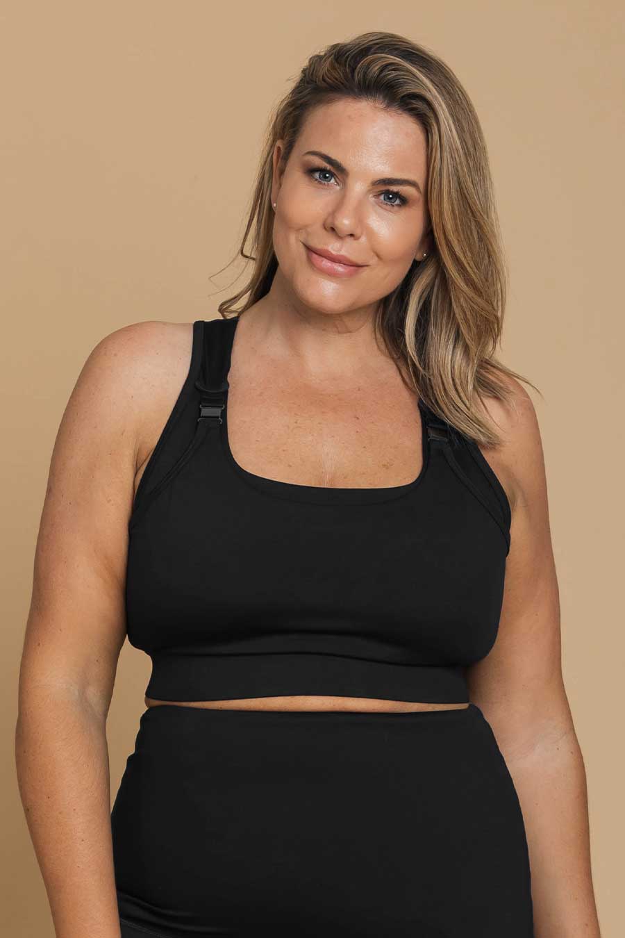Best Maternity Sports Bra for Active Moms - Breathable & Supportive Nursing Workout Top - Black | Perfect for Yoga, Running & Postpartum Exercise