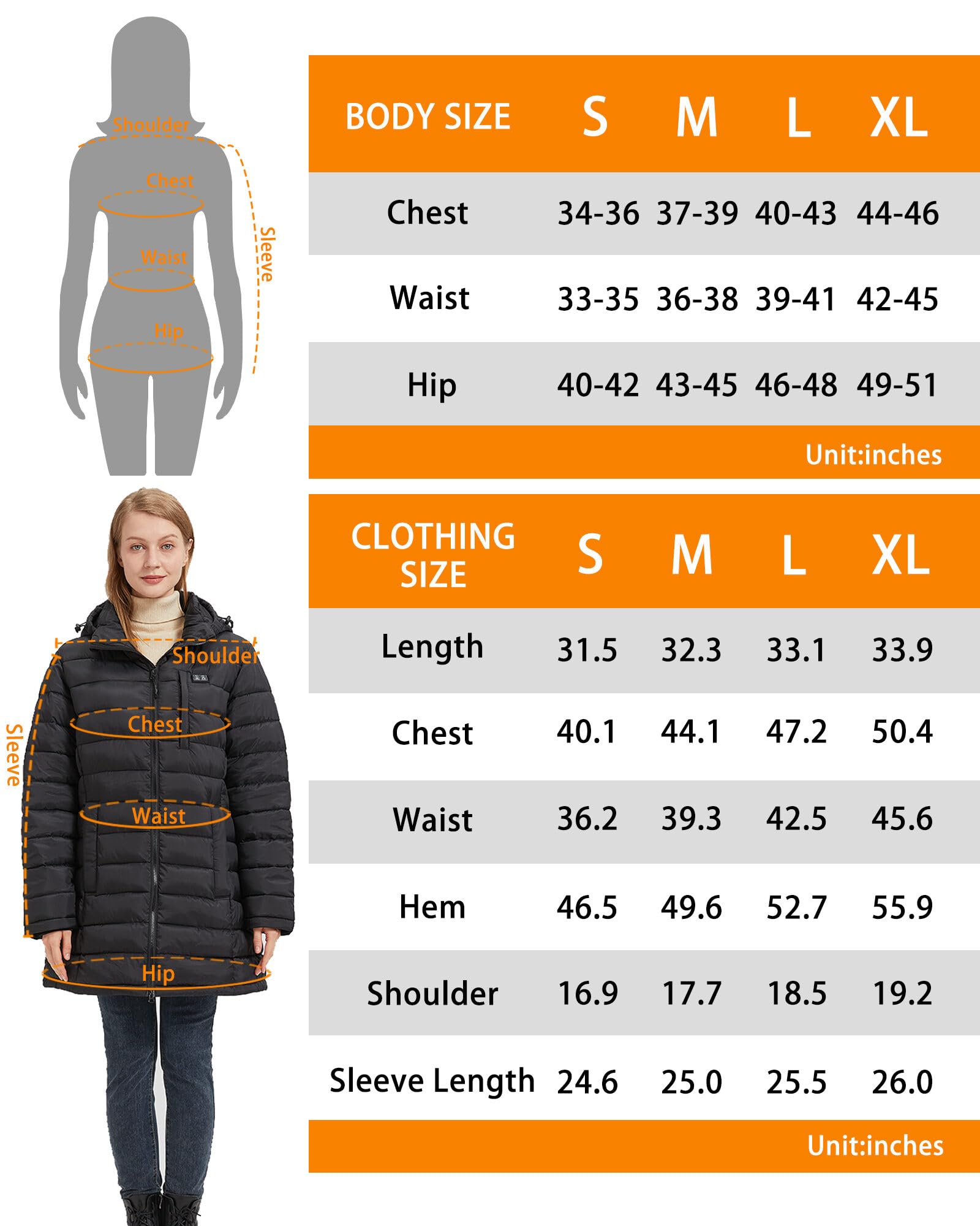 Women's Heated Jacket with Battery Pack - 8 Adjustable Heating Zones & Organizer Pockets | Electric Winter Coat for Outdoor Activities, Hiking, and Cold Weather Commuting