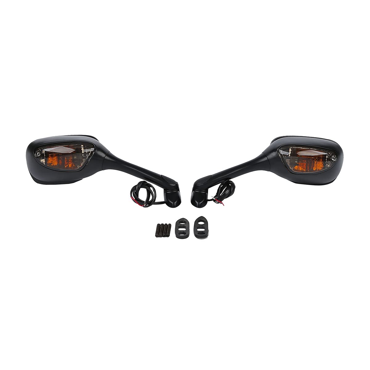Smoke Motorcycle Mirrors for Suzuki GSXR 600 GSX-R 750 2006-2021 & GSXR 1000 2005-2015 (K6 K7 K8) - Rear View Turn Signal Mirrors - Perfect for Highway Riding and Urban Commuting
