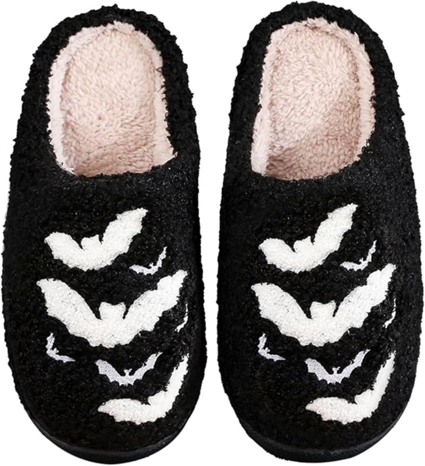 Ghostface Slippers for Halloween - Soft Plush Memory Foam Slippers for Women & Men - Vintage Cloud Slip-On Indoor House Slippers - Perfect for Horror Movie Nights & Cozy Home Wear