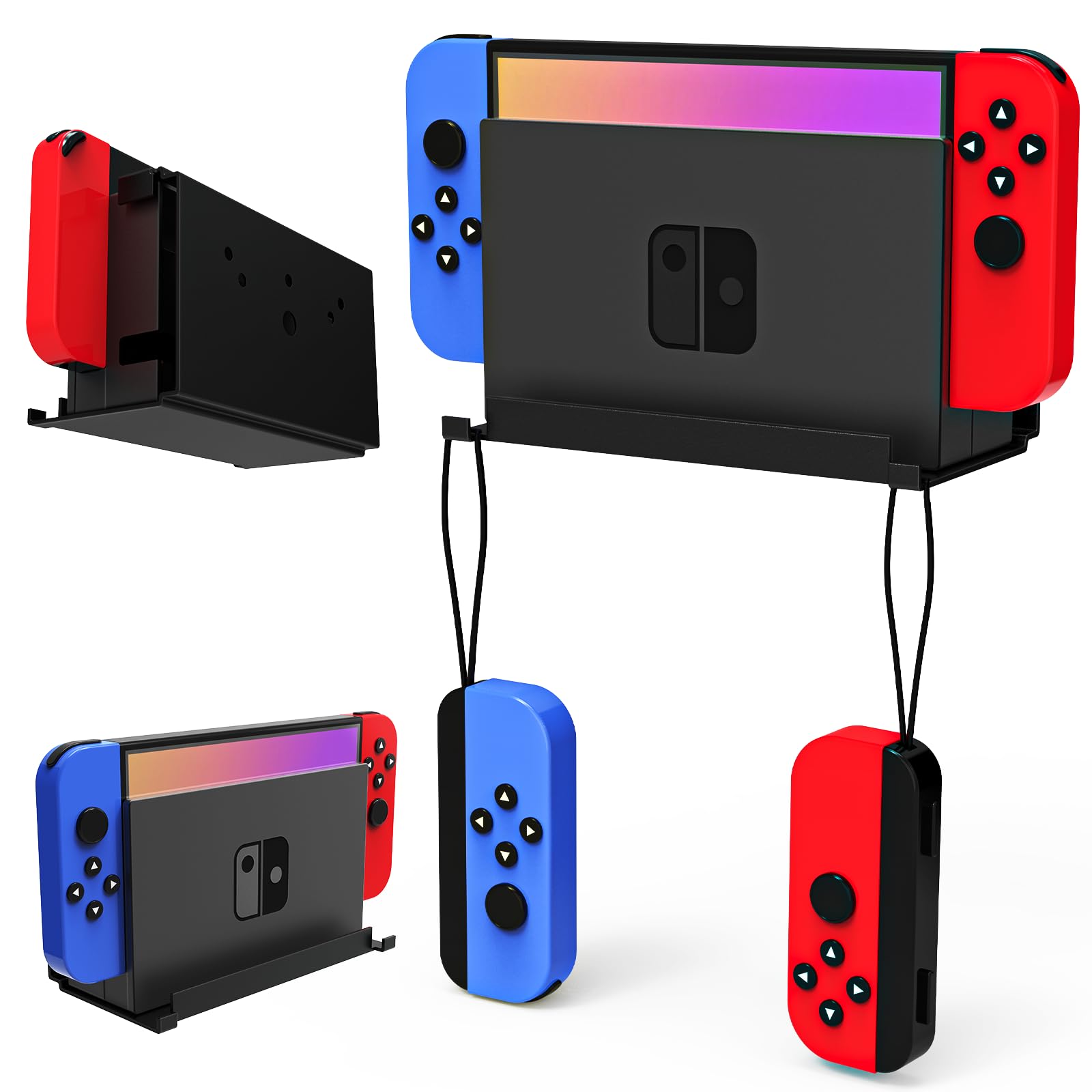 Nintendo Switch Wall Mount Bracket - Universal Holder for Switch & Switch OLED - Secure Console Storage Kit - Perfect for Living Room, Bedroom, or Gaming Setup