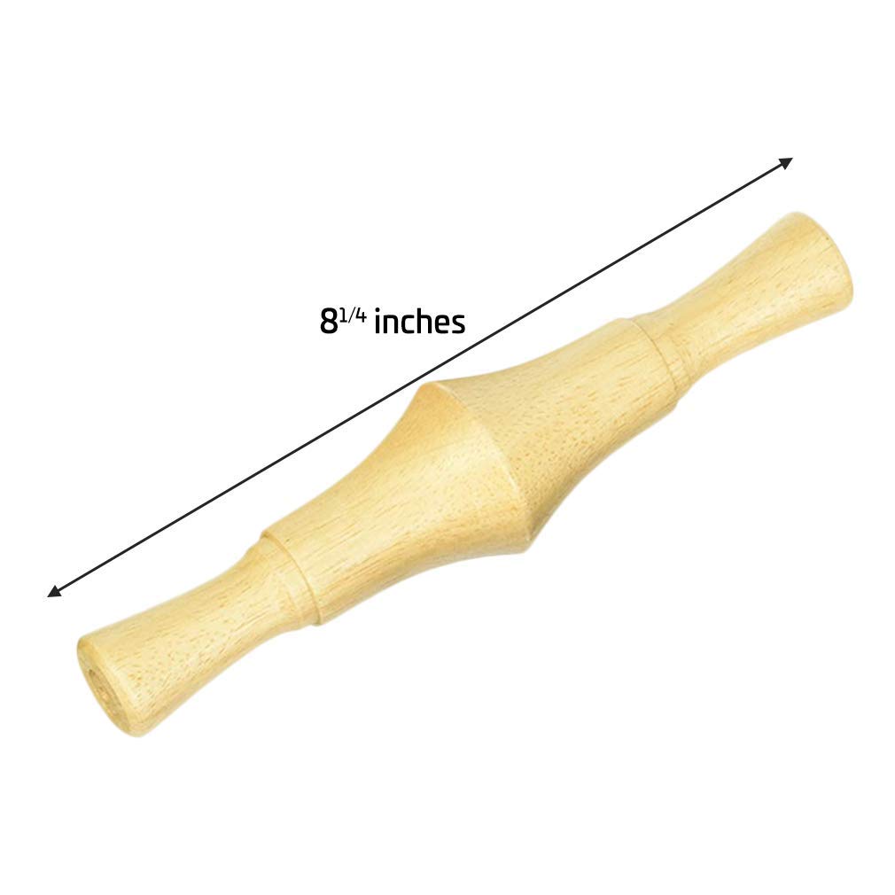 Wooden Corrugated Rolling Pin Set for Clay & Dough - 8.25