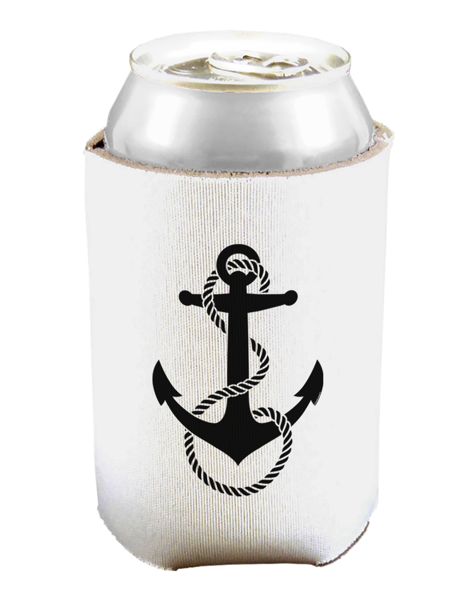 Nautical Sailor Rope Anchor Can and Bottle Cooler Insulator - White (2 Pack) | Perfect for Beach Parties, Boating & Outdoor Adventures