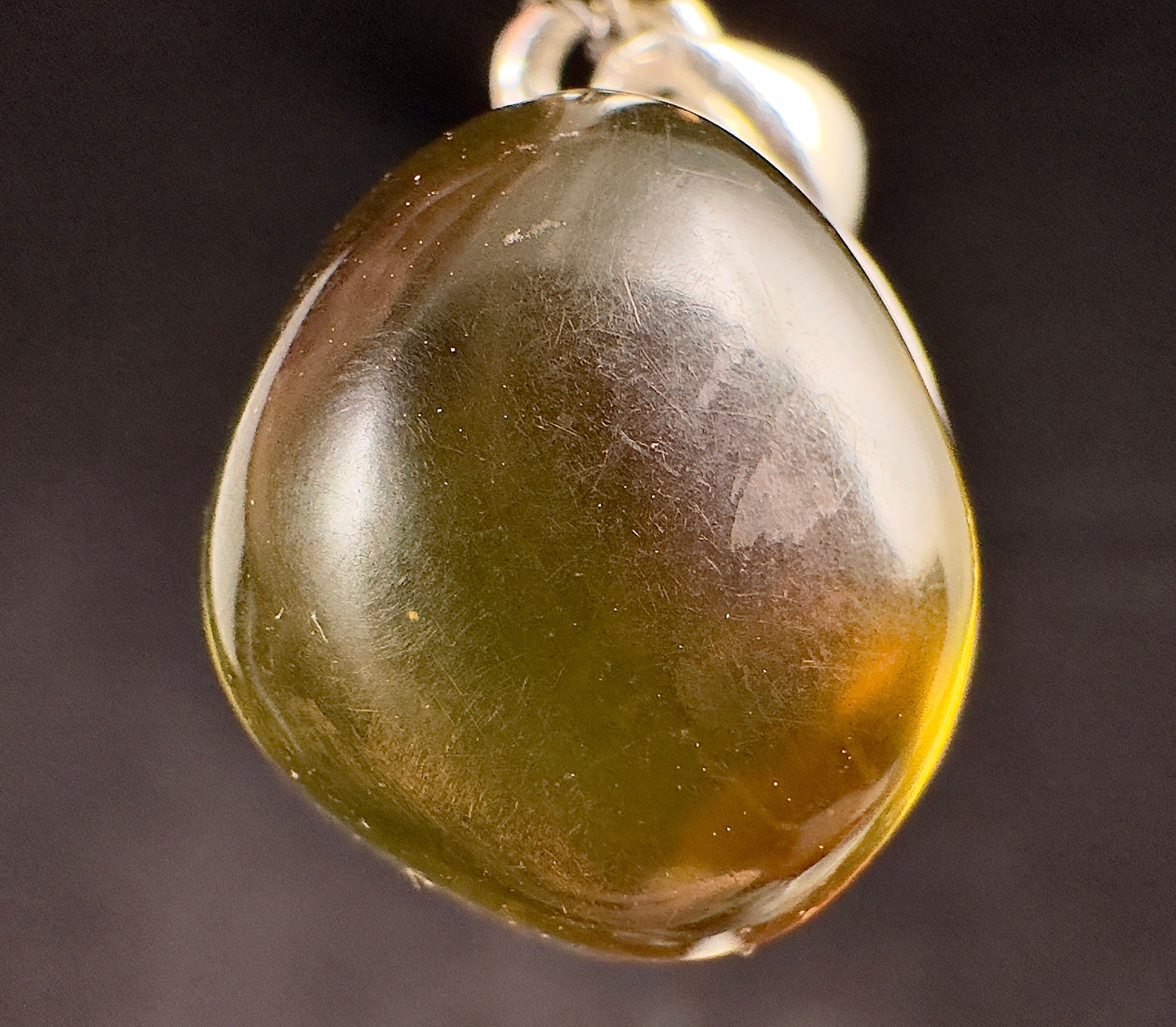AMBER Crystal Pendant Necklace in Sterling Silver - Healing Crystal Jewelry for Women, Natural Baltic Amber Gemstone Gift (53438) | Perfect for Meditation, Energy Healing & Spiritual Wellness