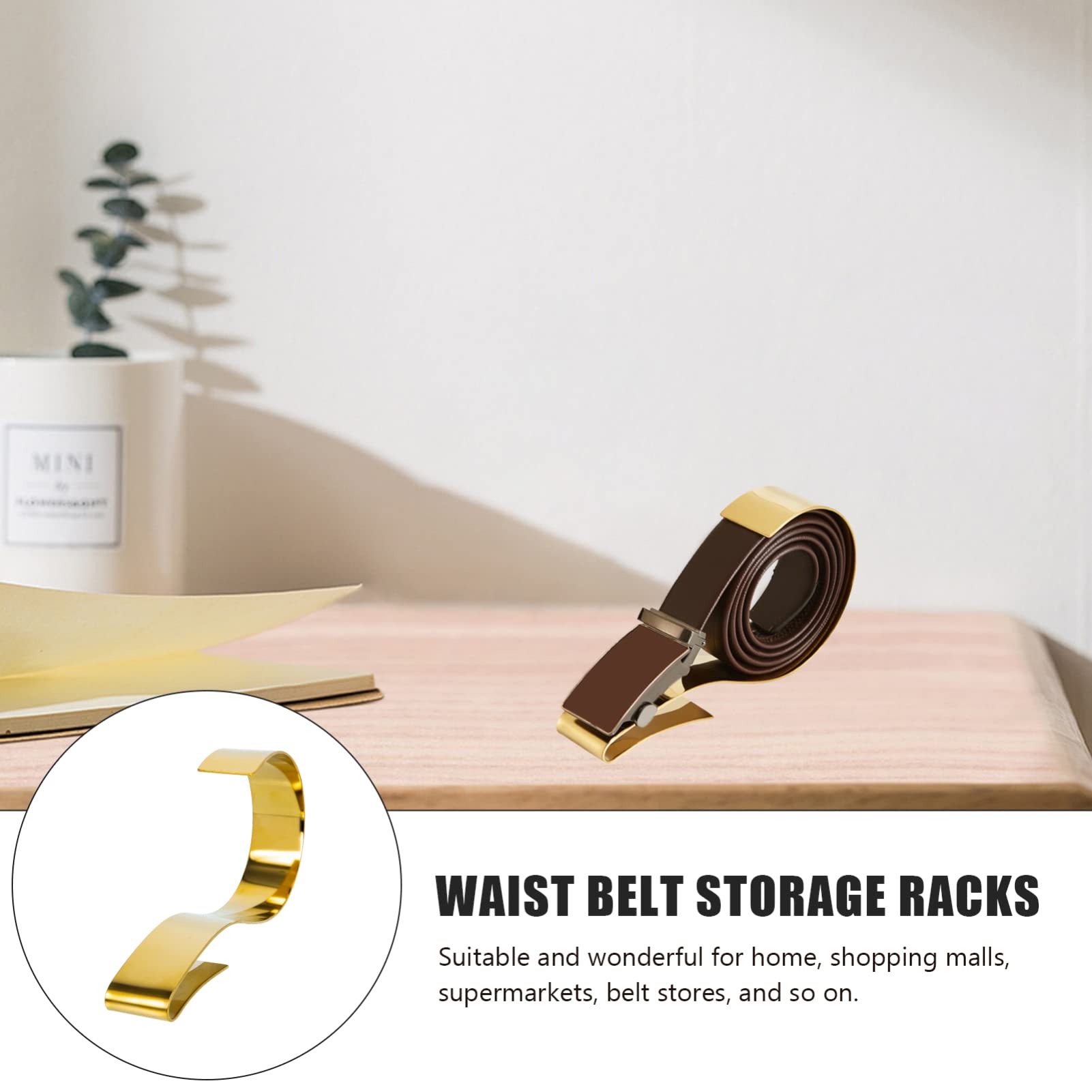 Premium Stainless Steel Belt Display Stand - Heavy Duty Belt Organizer & Storage Rack for Closet, Retail Store | Space Saving Belt Holder for Home & Commercial Use | Golden Finish for Elegant Display