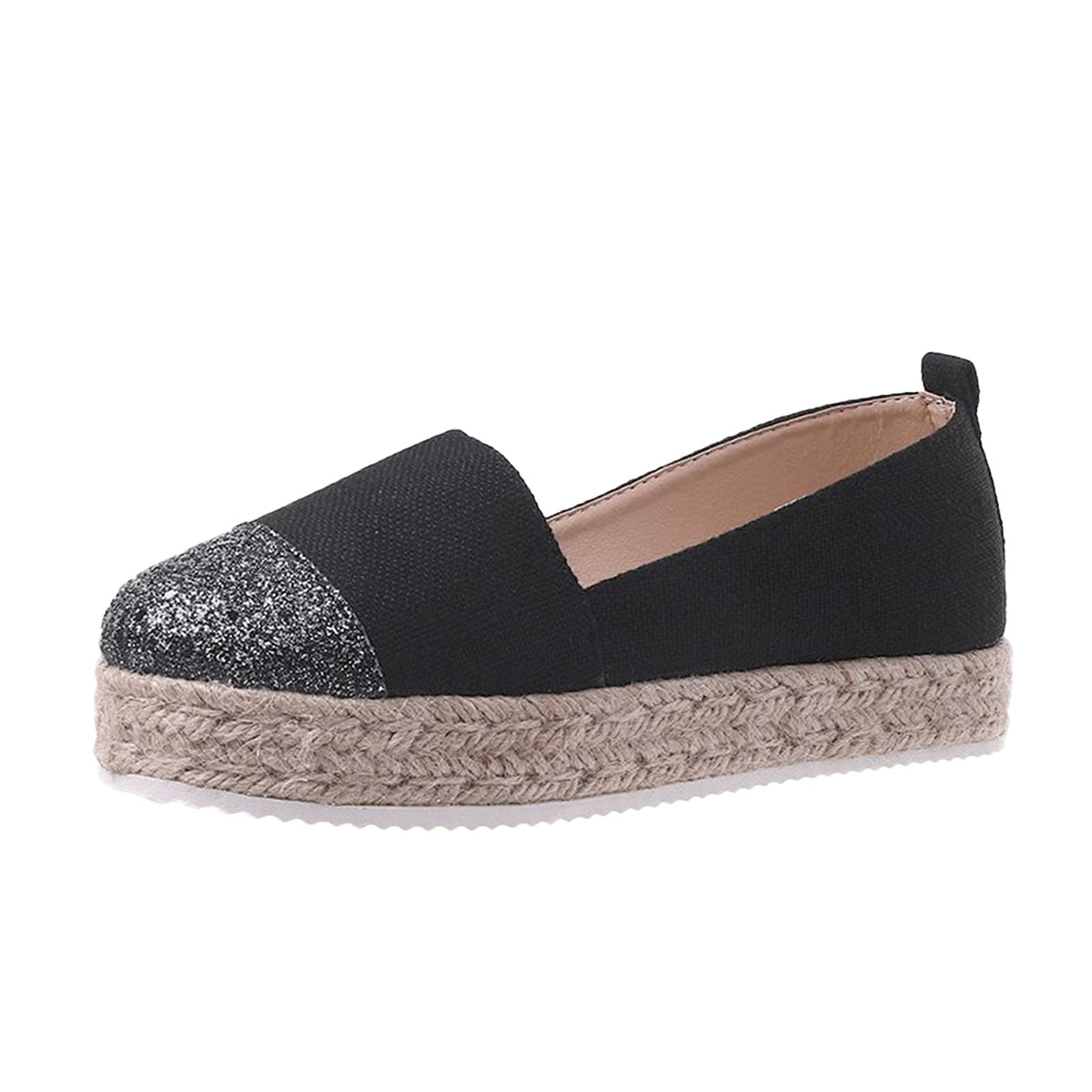 Hemp Rope Platform Sandals for Women - Breathable Woven Canvas Casual Shoes | Comfortable & Stylish Summer Footwear for Beach, Walking, and Everyday Wear