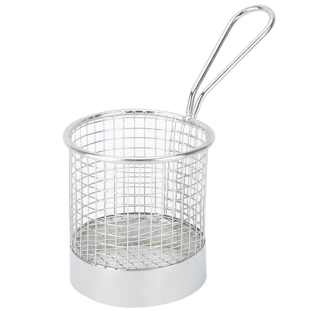 Stainless Steel Food Basket - Round French Fry Holder for Snacks, Bread, Chips & Desserts | Perfect for Kitchen, Party Serving & Deep Frying