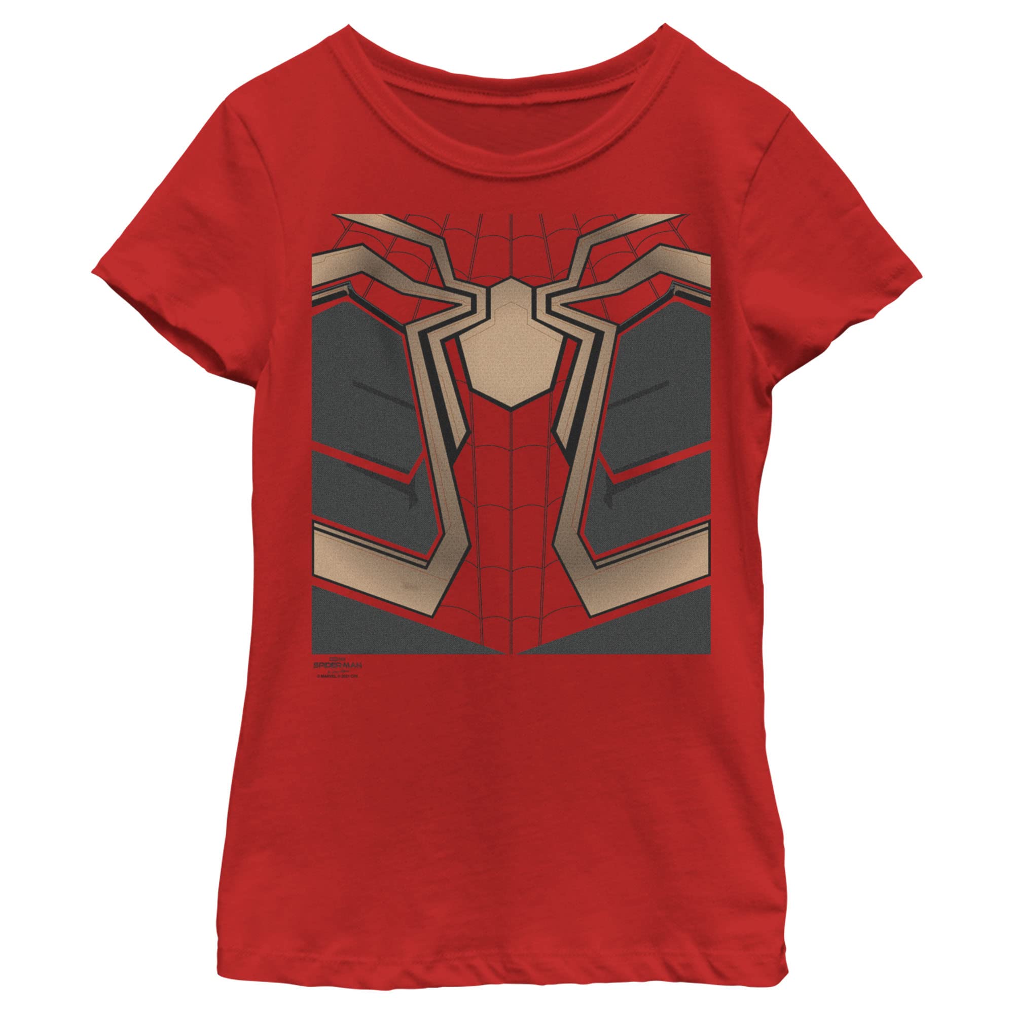 Marvel Iron Spider-Man Suit Costume T-Shirt for Girls - Homecoming Movie Inspired Superhero Tee for Cosplay & Halloween