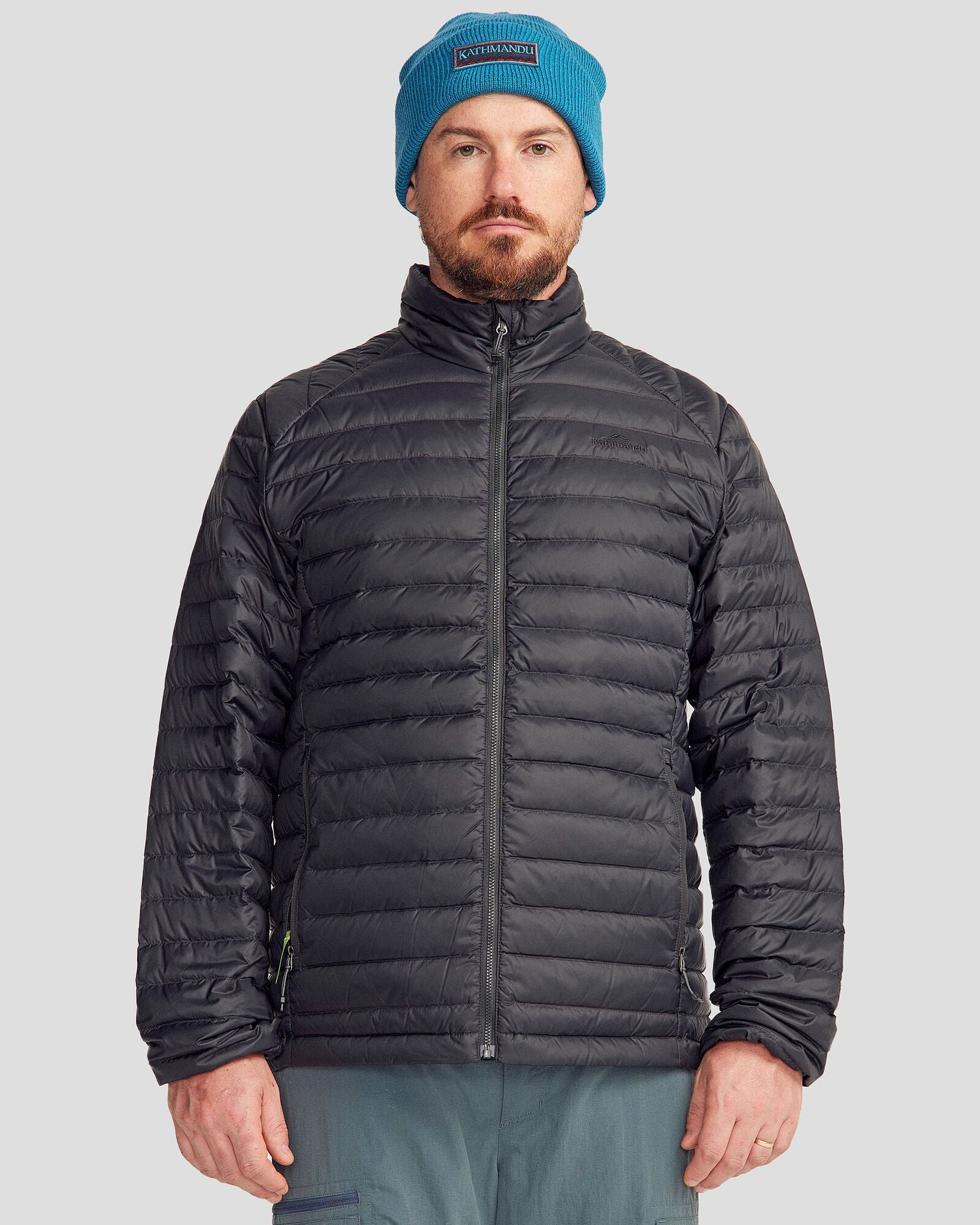 Men's Heli Down Jacket v4 - Lightweight Warm Winter Coat, Waterproof & Windproof, Black Stingray Color - Perfect for Skiing, Hiking & Outdoor Adventures