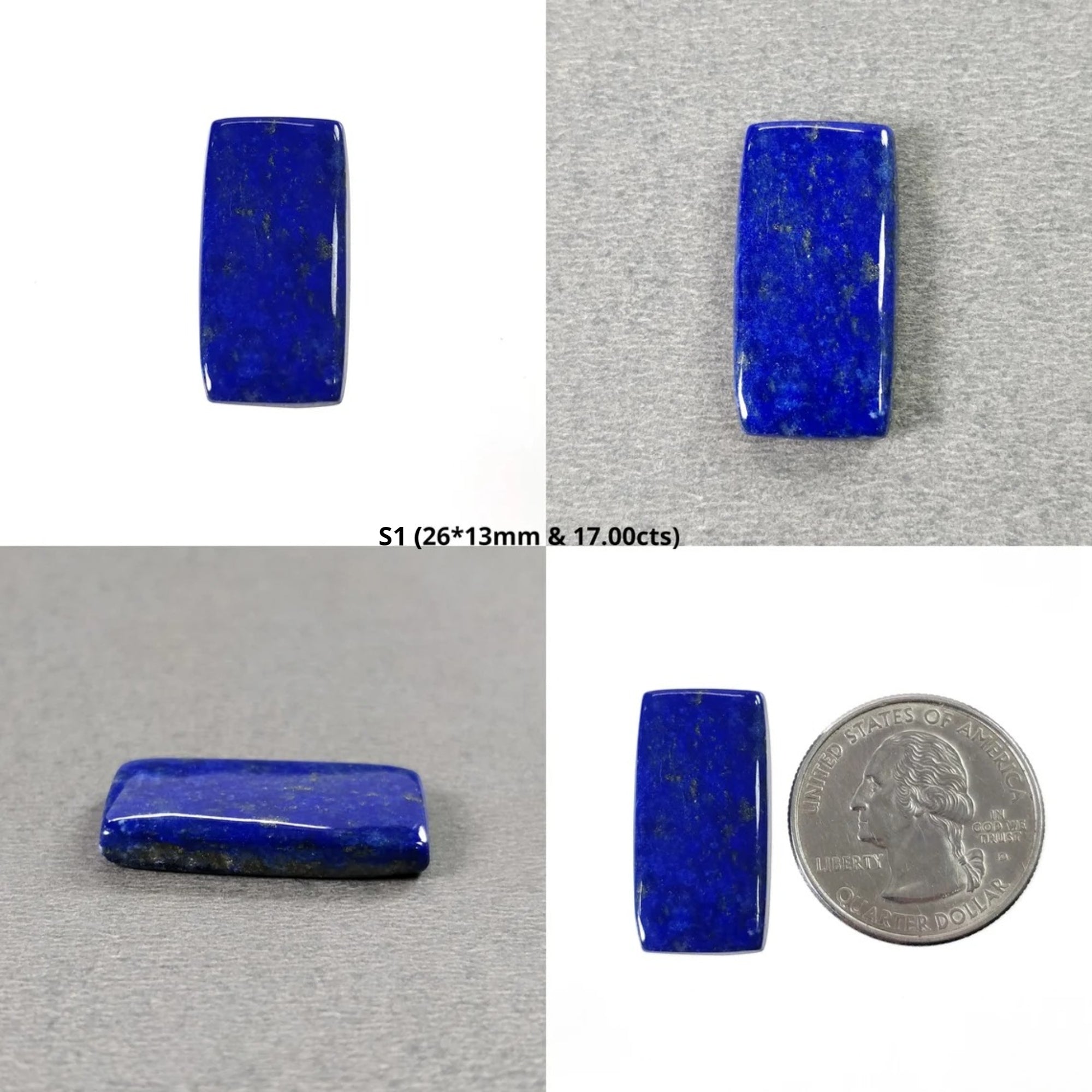 Natural Untreated Blue Lapis Lazuli Gemstone Cabochon - Hexagon Cushion & Briolette Oval Shapes for Jewelry Making, DIY Crafts, Healing Crystals & Spiritual Gifts