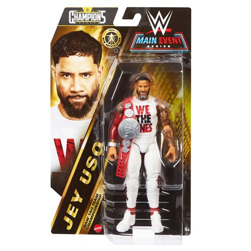 WWE Main Event Series Jey Uso Action Figure - Collectible Wrestling Toy for Fans & Kids | Perfect for Display, Play & WWE Themed Parties