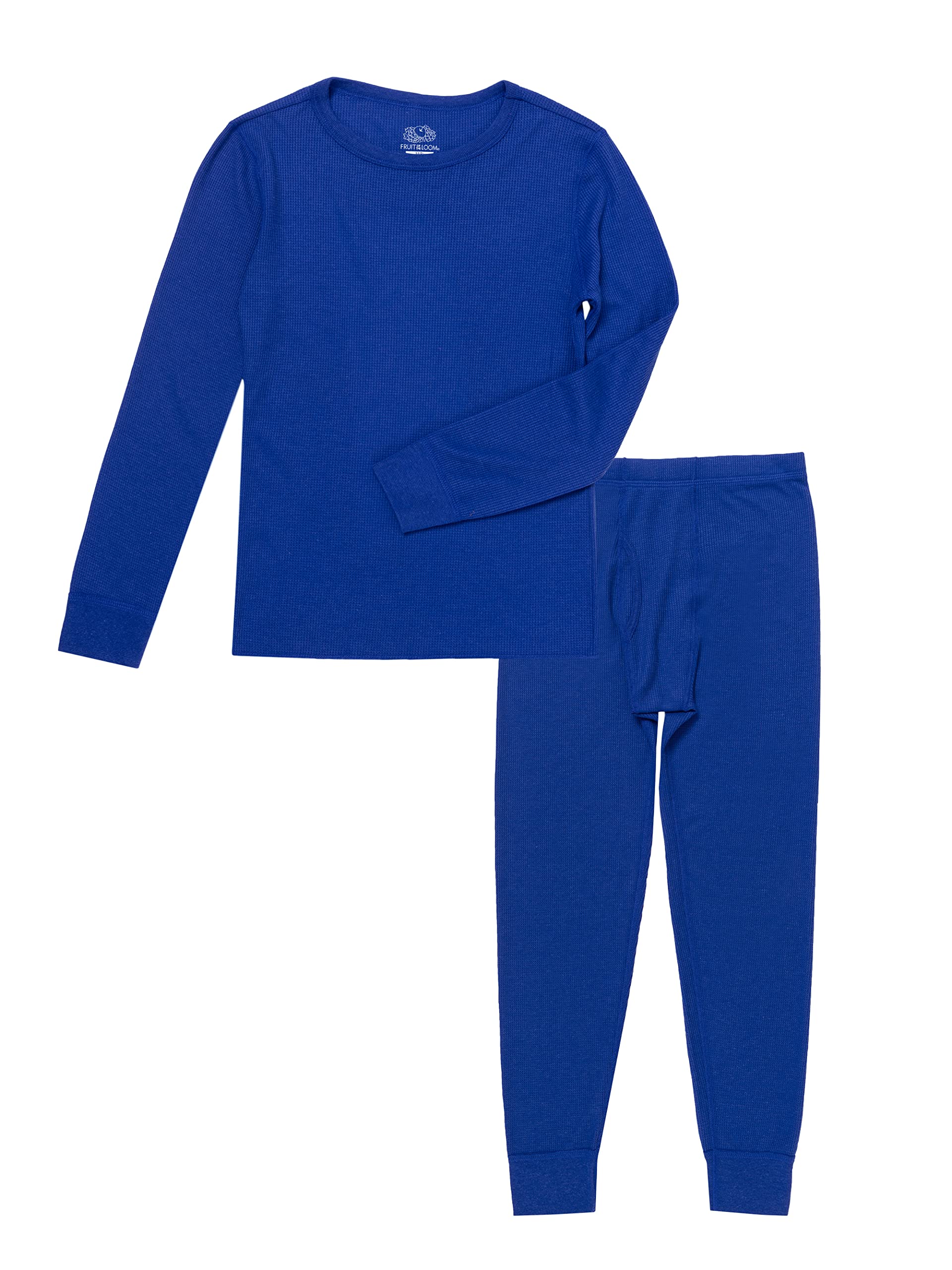 Fruit of the Loom Boys' Mini Waffle Thermal Underwear Set - 2-Piece Long Sleeve Top & Pants for Winter Warmth - Perfect for Cold Weather, Outdoor Activities & Layering