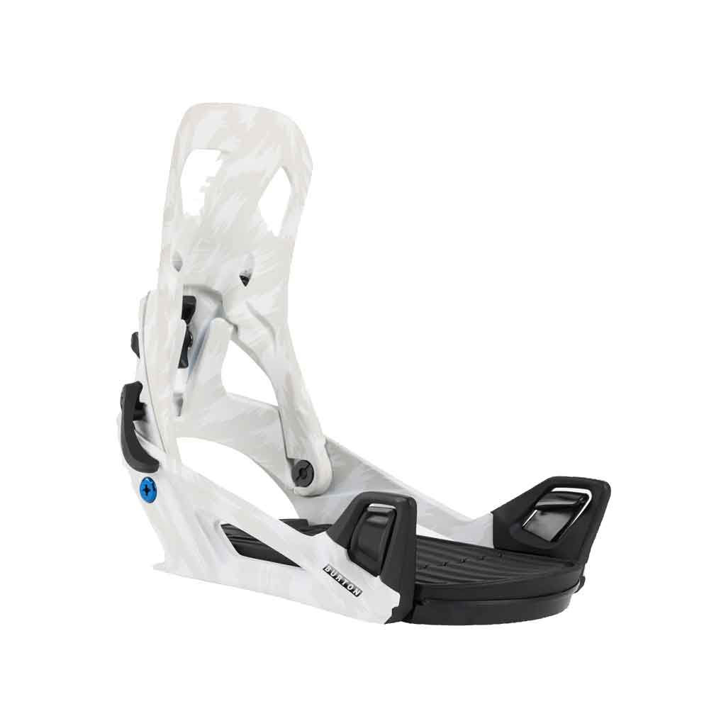 Burton 24/25 Step On Re:Flex Snowboard Bindings - Grey/White | Easy Entry System for All-Mountain Riding & Freestyle Snowboarding