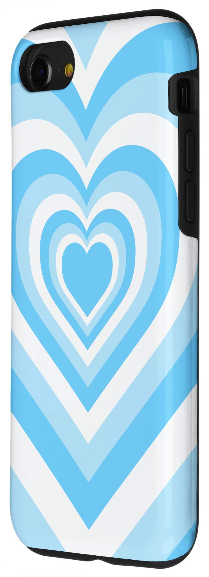 iPhone SE (2020) / 7 / 8 Blue Love Heart Coffee Latte Cute Valentines Day Phone Case - Perfect for Daily Use, Gifts, and Special Occasions