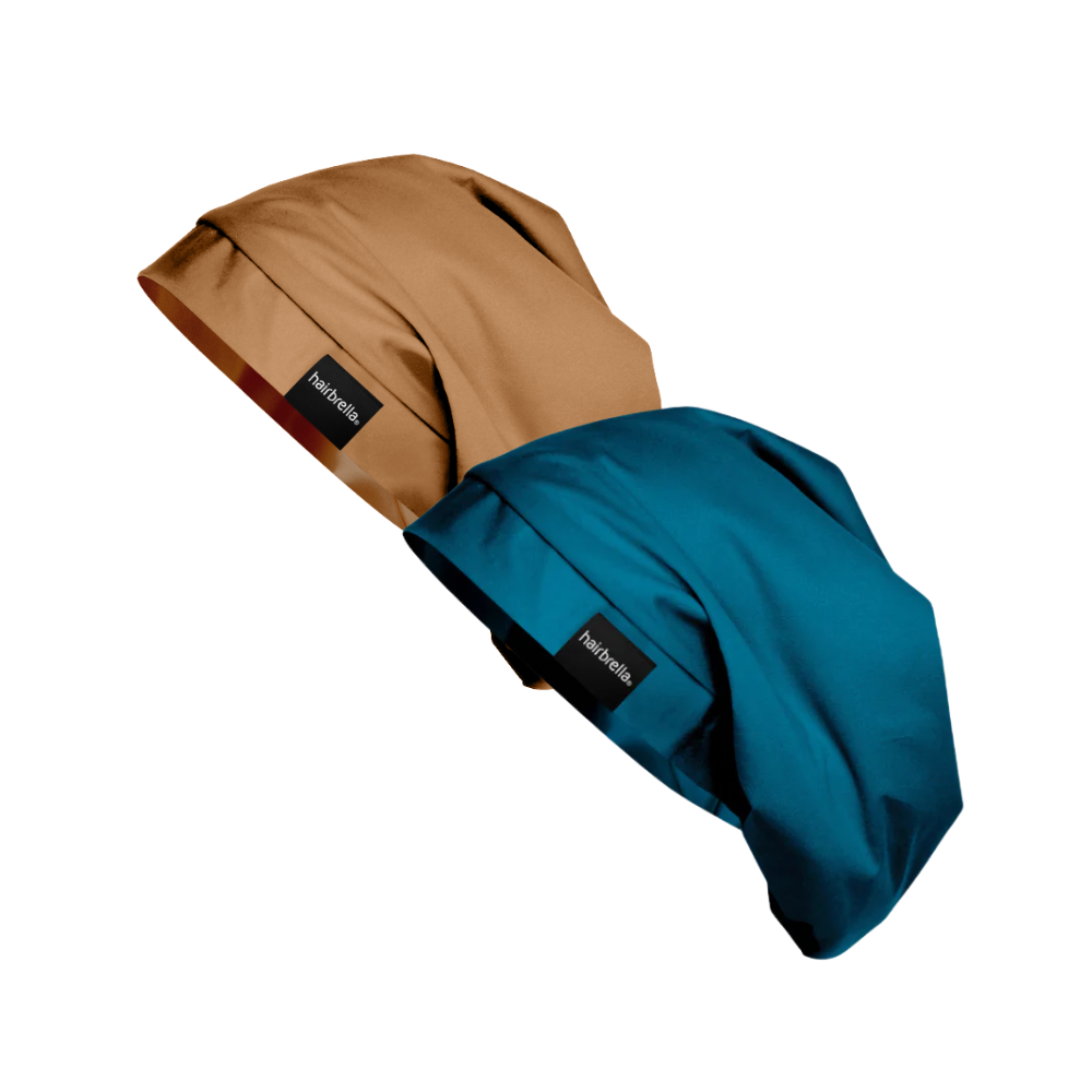 Hairbrella Satin Lined Sleep Cap for Curly & Natural Hair - 2 Pack Bundle | Soft & Breathable Night Cap for Hair Protection & Moisture Retention | Perfect for Bedtime, Travel & Salon Visits