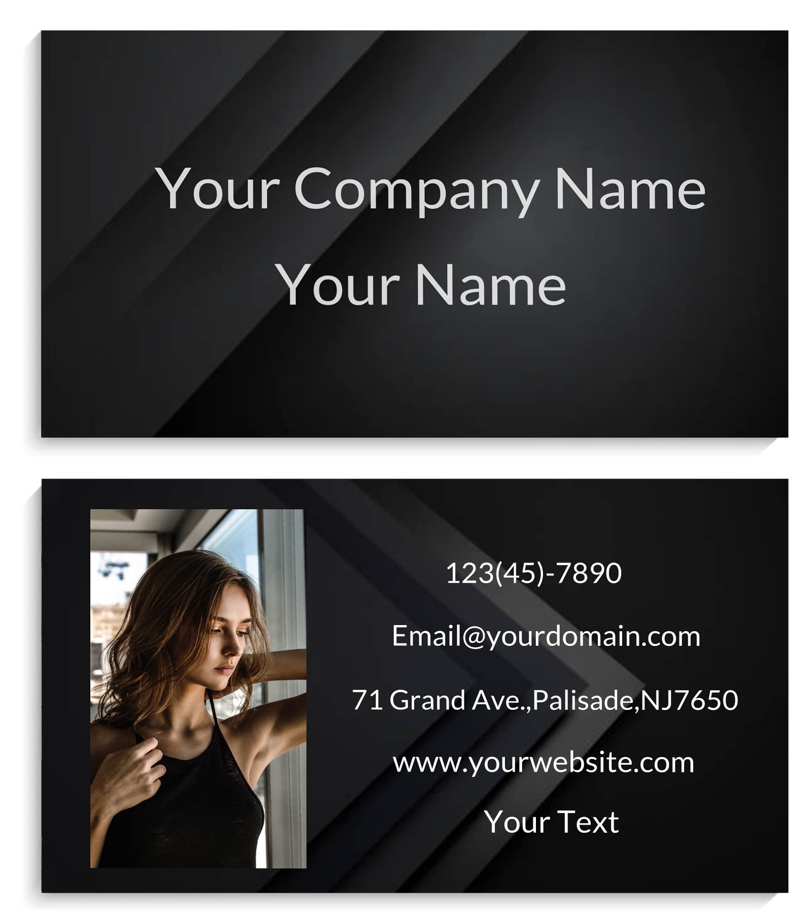 Custom Double-Sided Business Cards - 100/500/1000 Personalized DIY Printing Options with Text & Photo Badges | Elegant Minimalist Design for Networking, Marketing & Professional Branding
