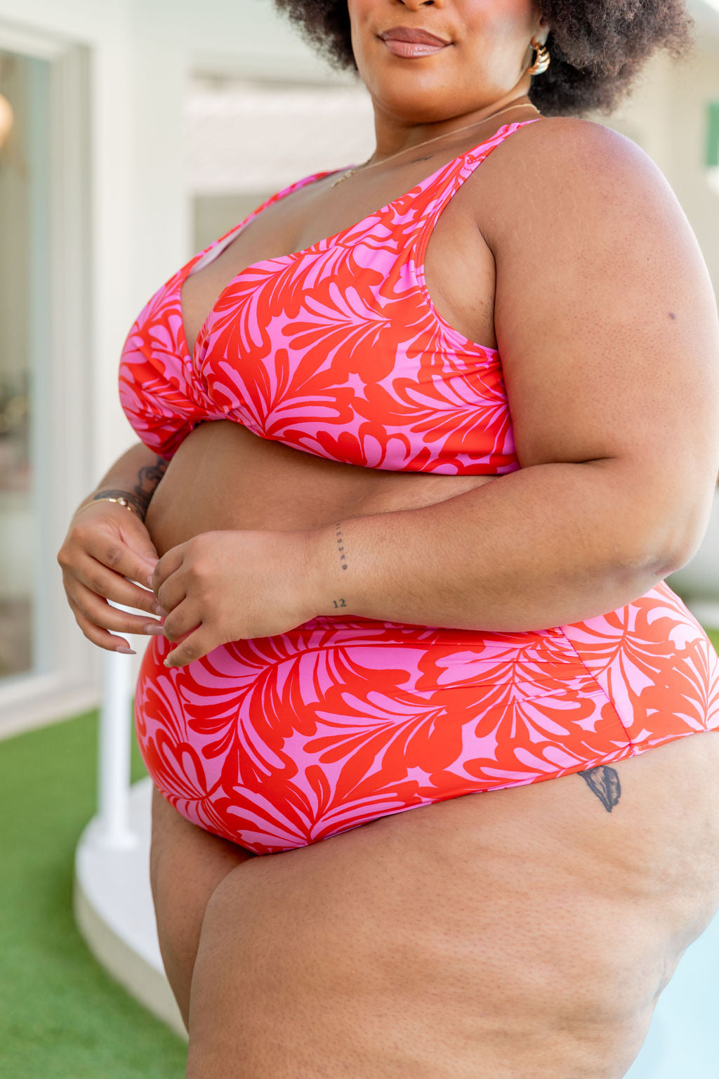 Burleigh Pink Jungle Bikini Top - Women's Swimwear for Beach, Pool & Summer Vacations