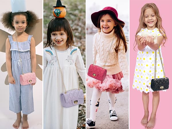 Adorable Heart Lock Crossbody Purse for Girls Age 3-14 - Cute Kids Shoulder Bag with Chain Strap | Perfect for Birthday Gifts, Dress-Up Play & Everyday Use