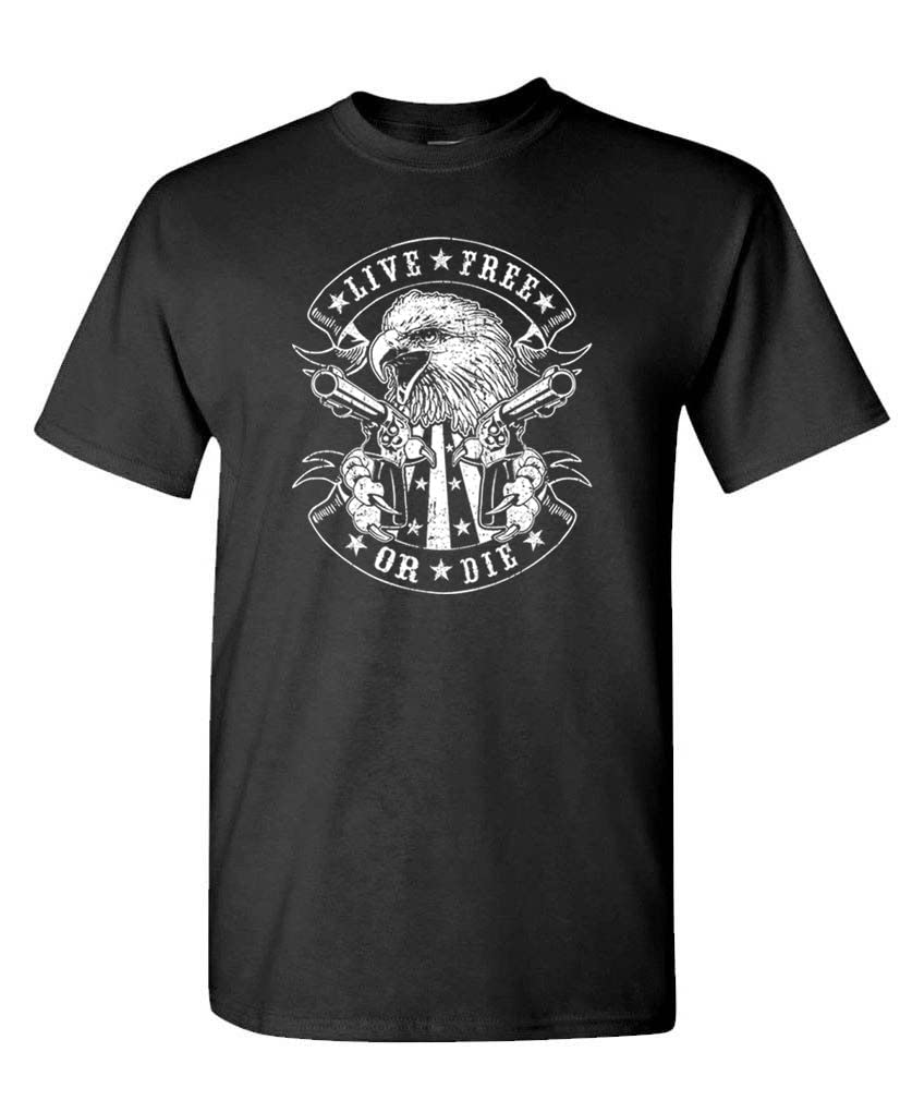 Live Free or Die - Eagle America USA Patriotic Unisex T-Shirt - Comfortable Cotton Tee for Men & Women - Perfect for 4th of July, Veterans Day & Political Events