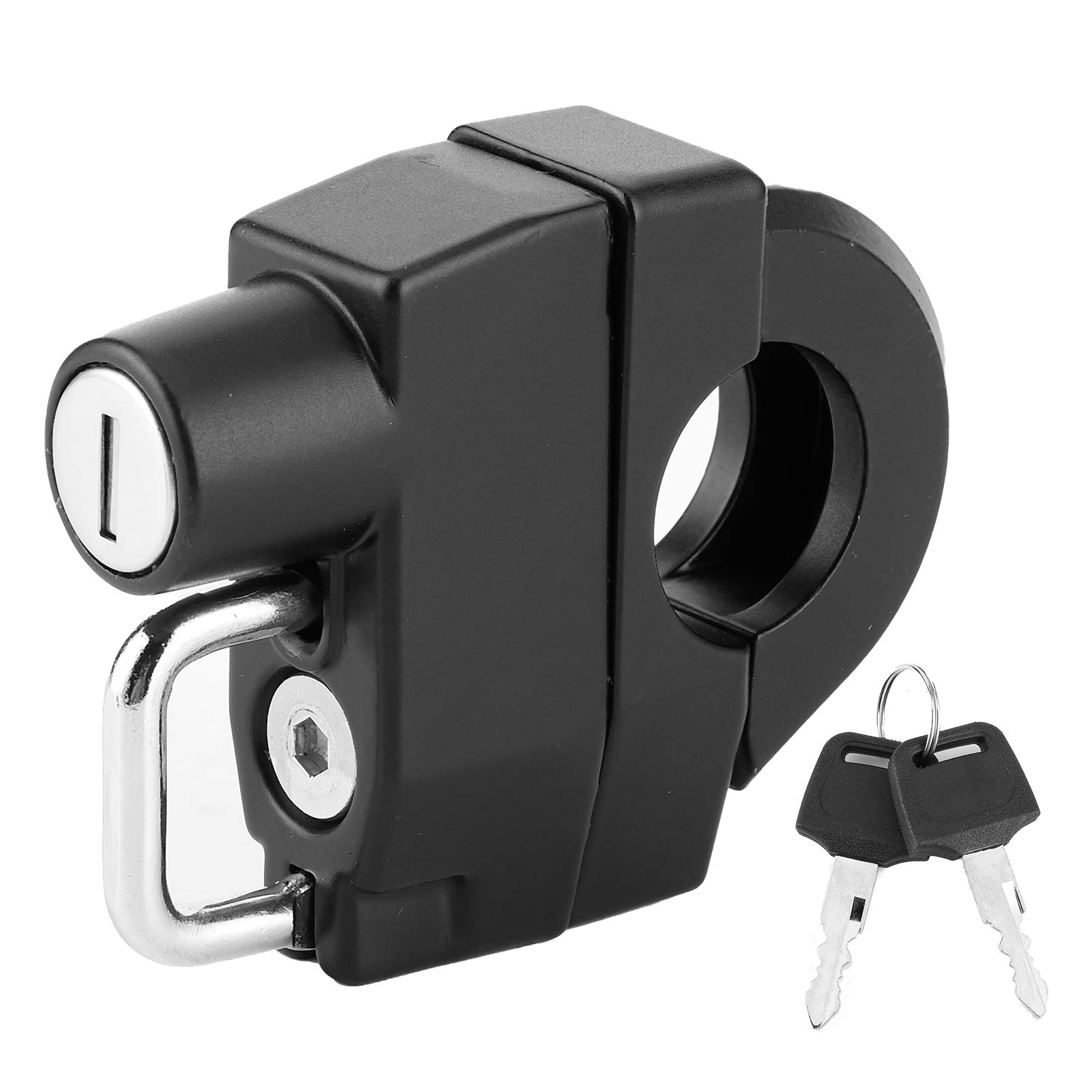 Universal Motorcycle Helmet Lock - Anti-Theft with Keys for 0.9in Handlebar - Secure Riding Accessory