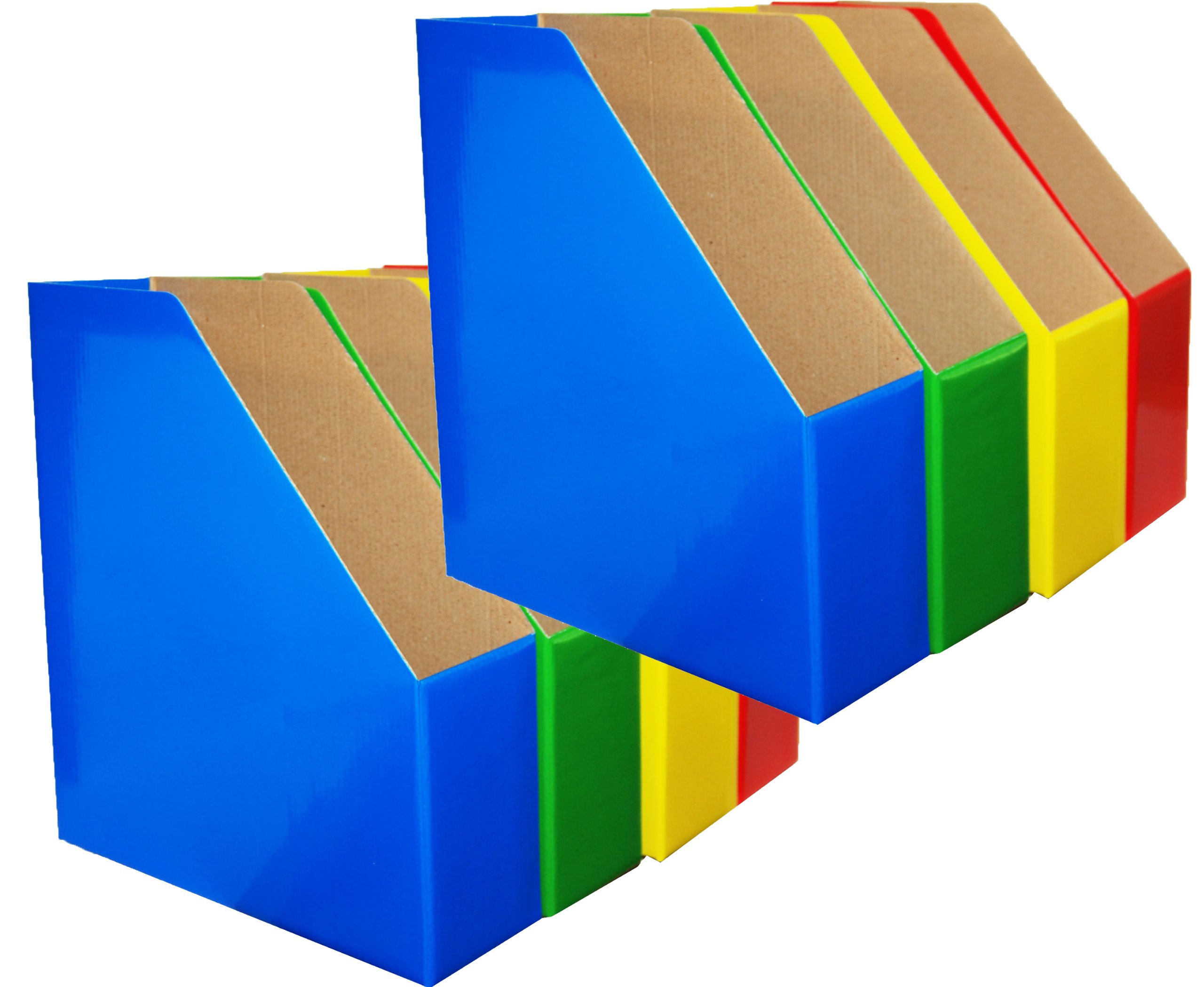 8-Pack Colorful Magazine File Holders - Organize Documents in Bold Colors for Office, Home & School Use