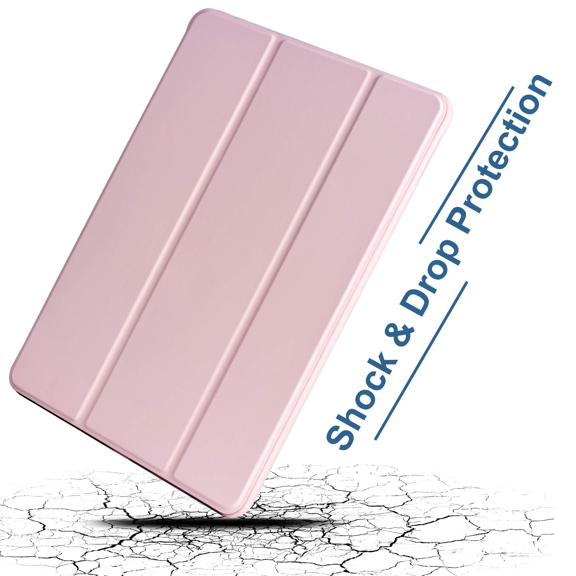 Premium Trifold Smart Case for iPad Air 6th/5th/4th Generation (11 inch 2024 & 10.9 inch) with Kickstand, Auto Wake/Sleep & Apple Pencil Holder - Rose Gold | Perfect for Work, Study & Travel Protection