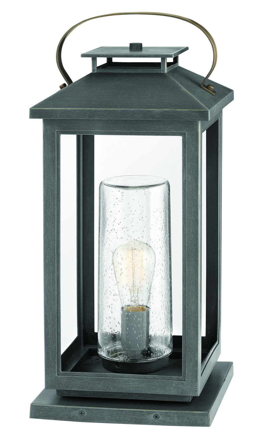 Atwater LED Pier Mount Light Fixture - Ash Bronze Finish - Outdoor Wall Sconce for Patio, Garden & Porch Lighting