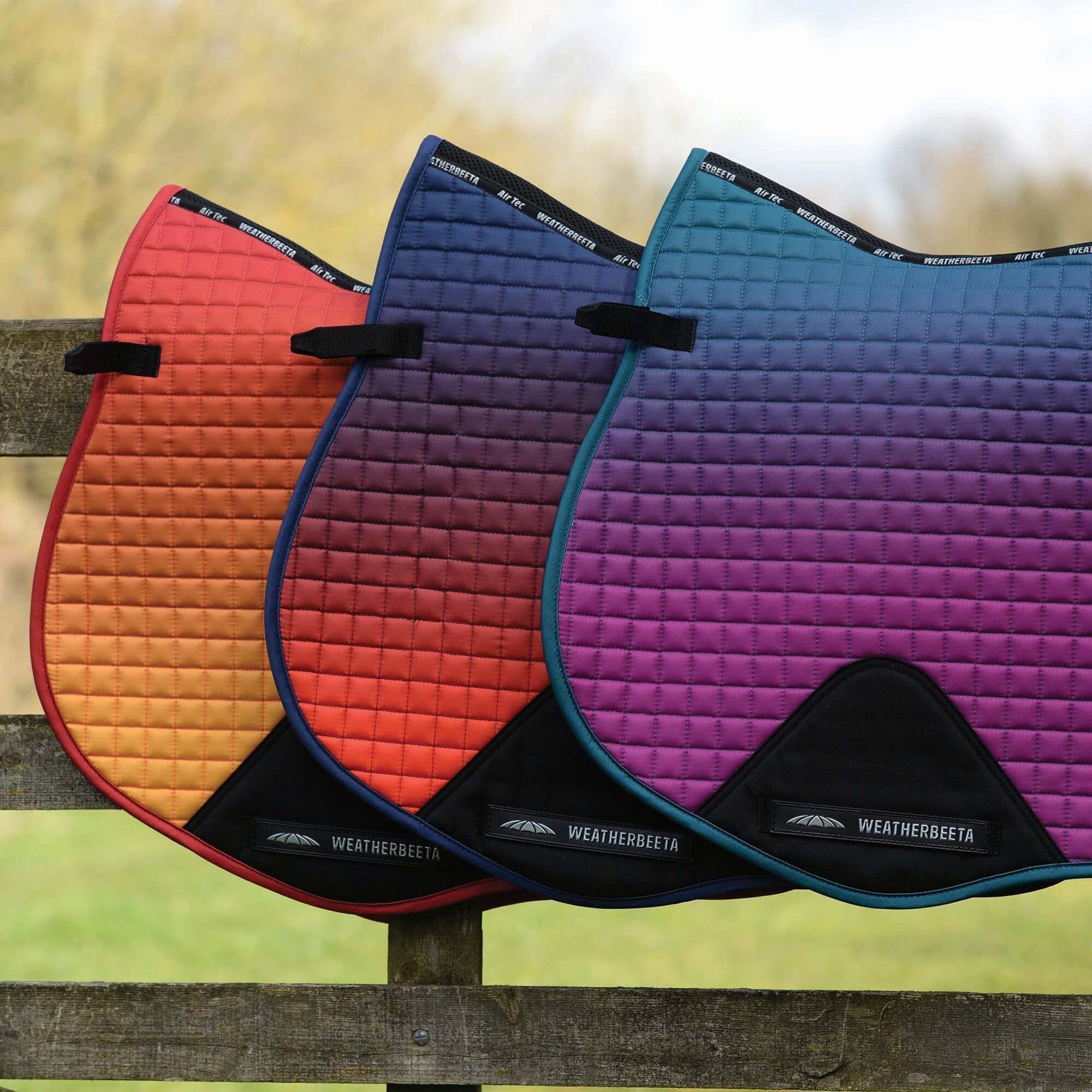 Weatherbeeta Prime Ombre All Purpose Saddle Pad - Sunflower Field Design - Pony Size - Breathable & Comfortable for Equestrian Riding & Training